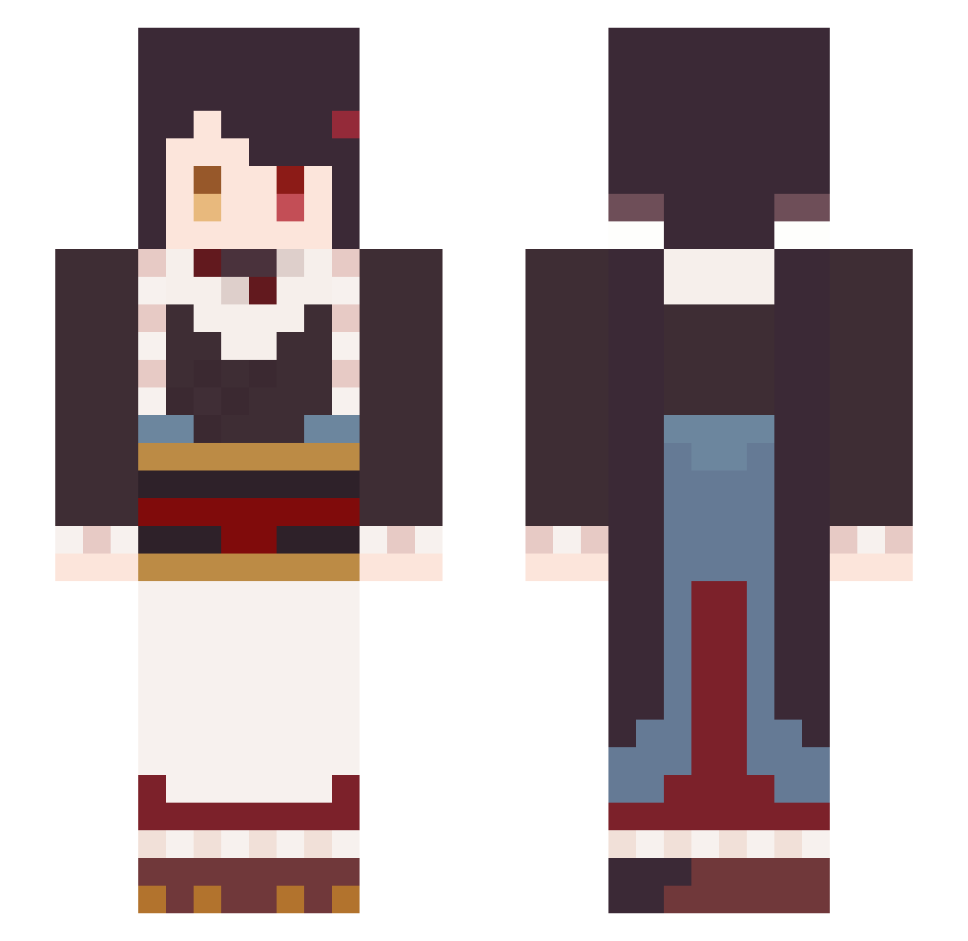 HARA_TAKA Minecraft skin, front and back view