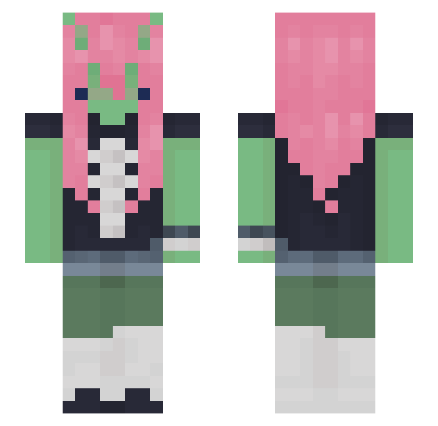 pr3tty_p0thead Minecraft skin, front and back view