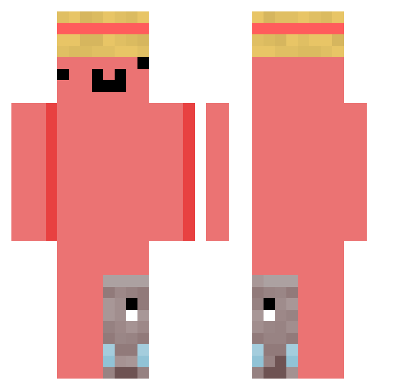 1RA52 Minecraft skin, front and back view