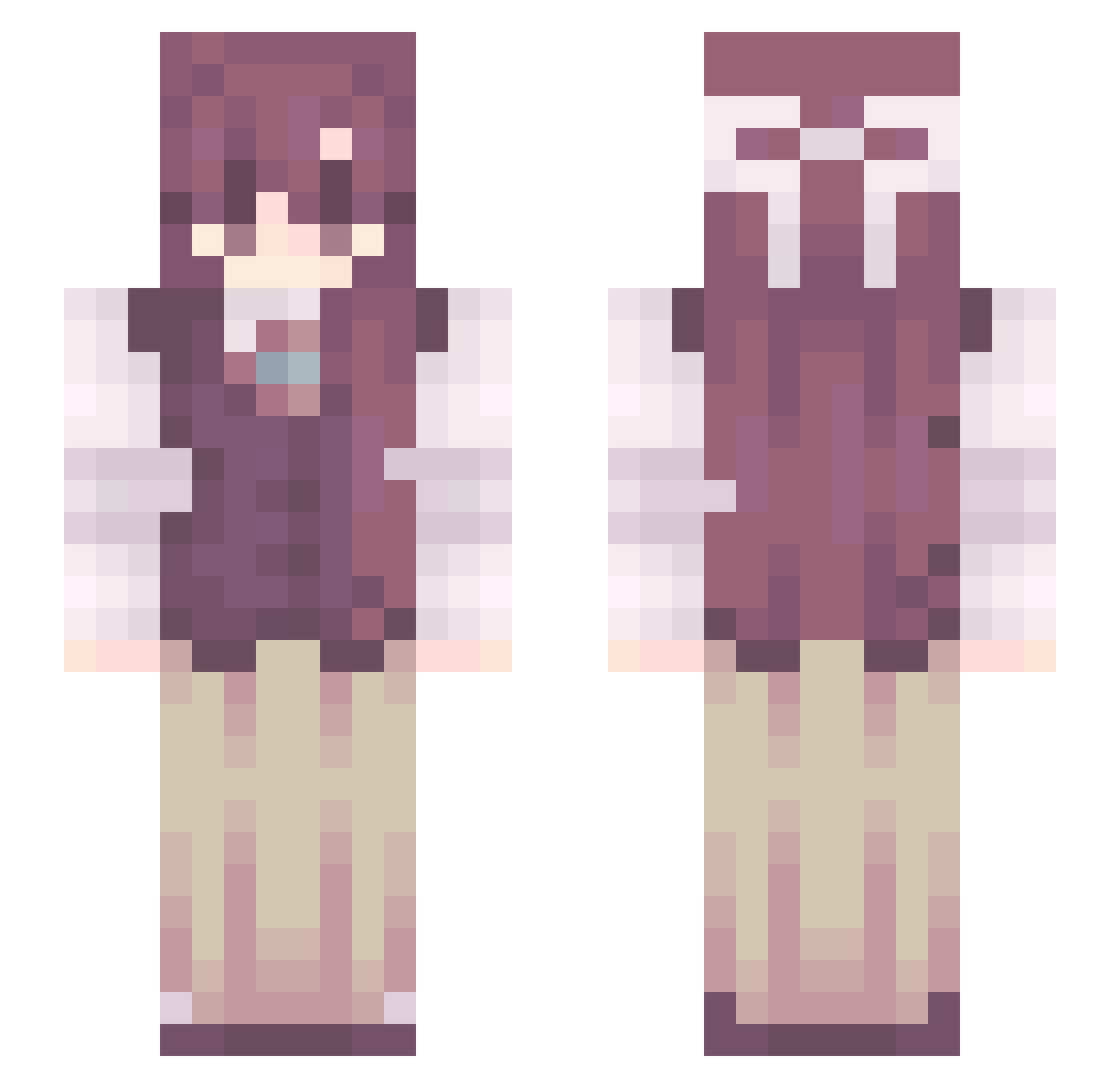 Chuuzaaii Minecraft skin, front and back view