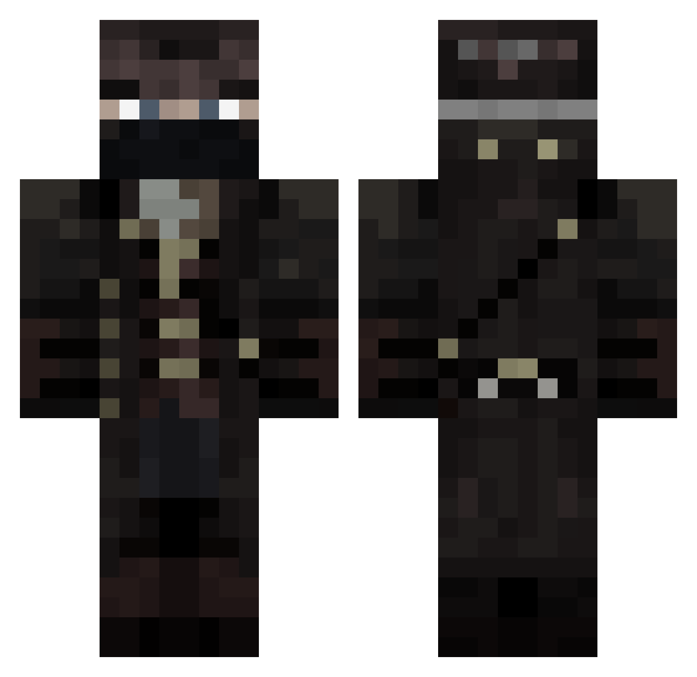 Sharkyhappy Minecraft skin, front and back view