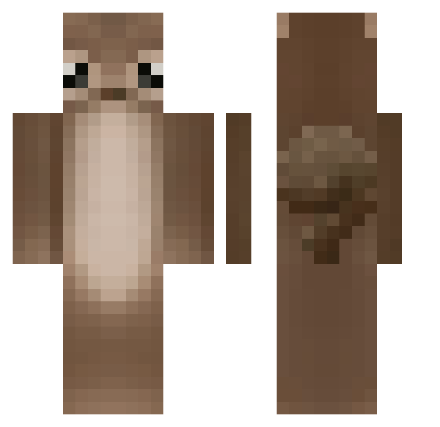 xxMaayKxx Minecraft skin, front and back view
