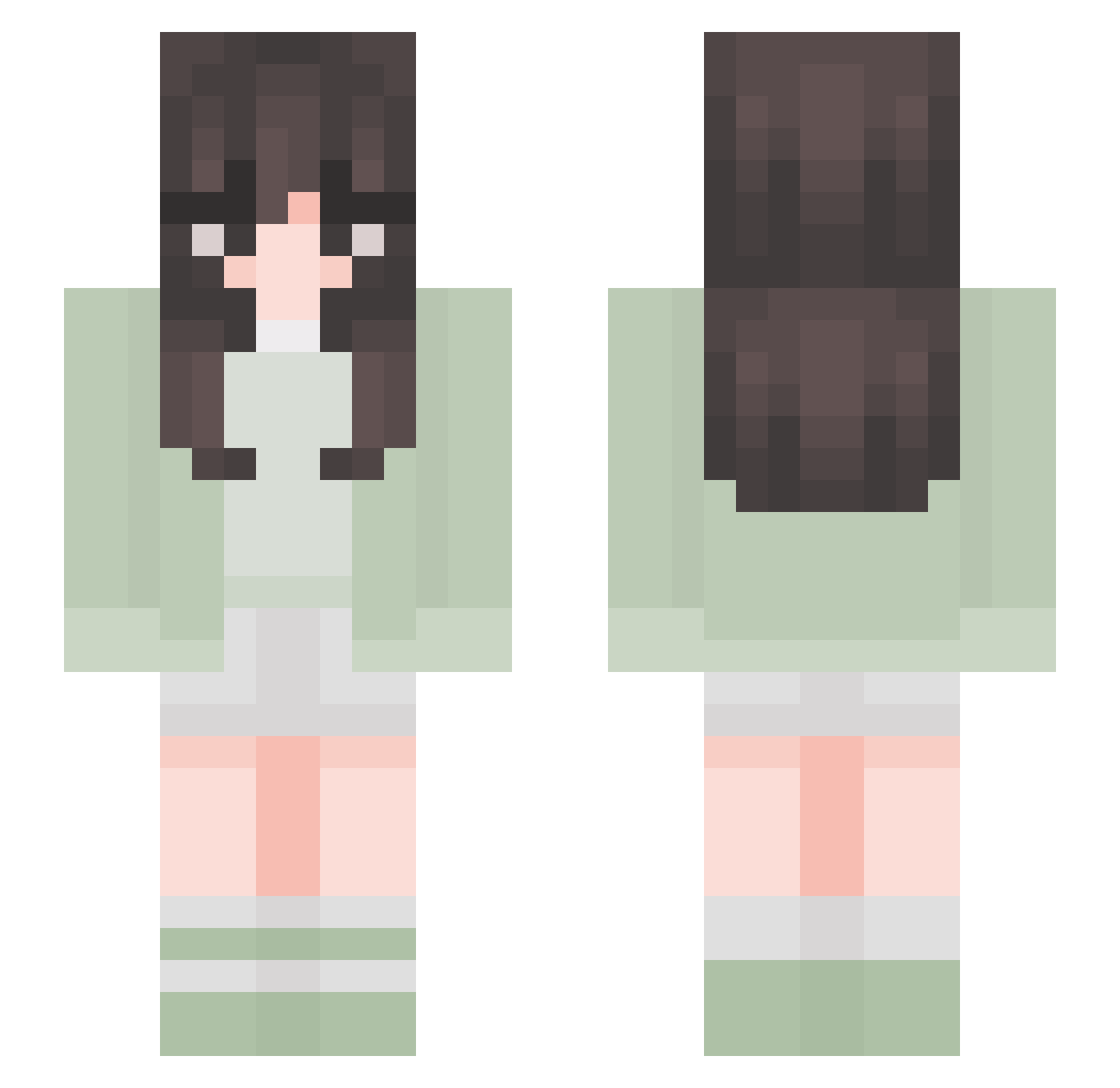 ss0yue Minecraft skin, front and back view