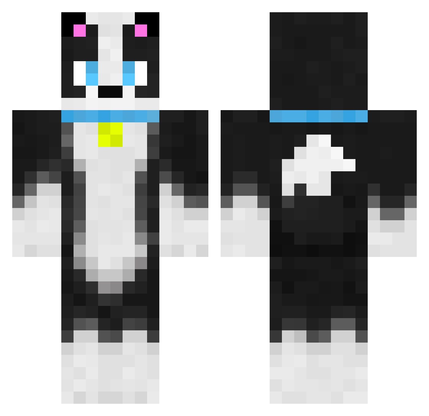 QShalay Minecraft skin, front and back view