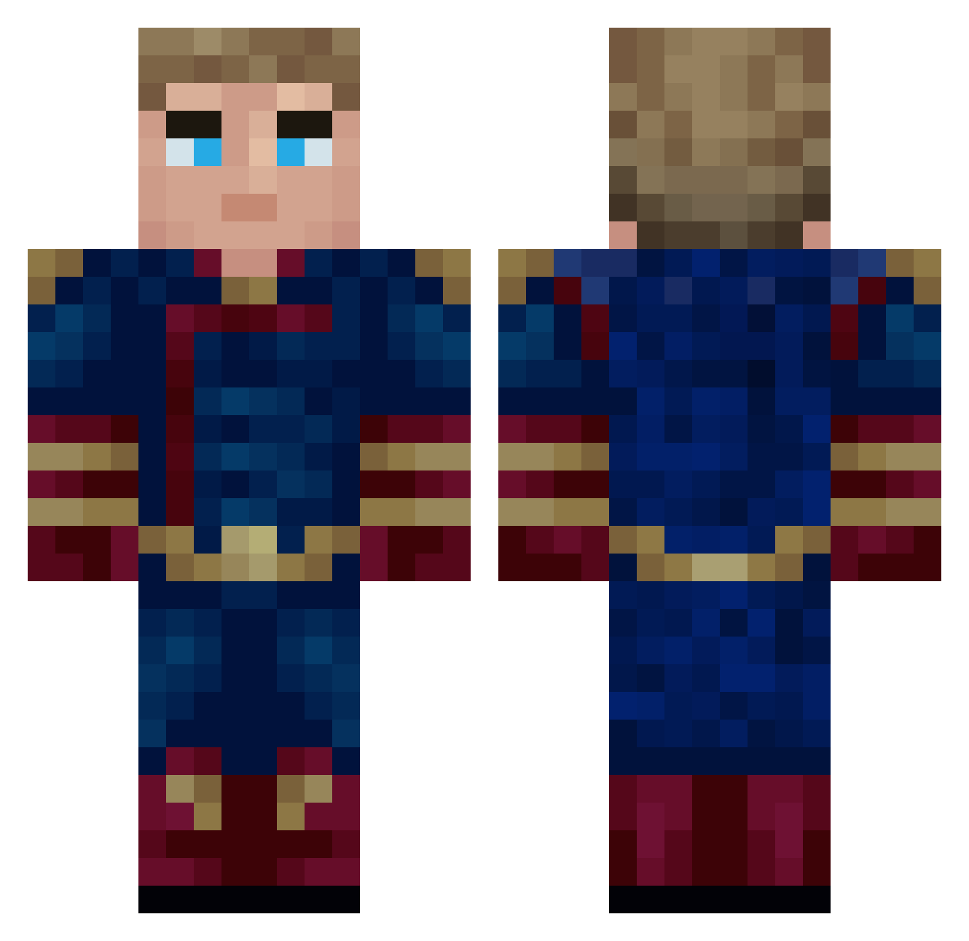 CKIS2007 Minecraft skin, front and back view