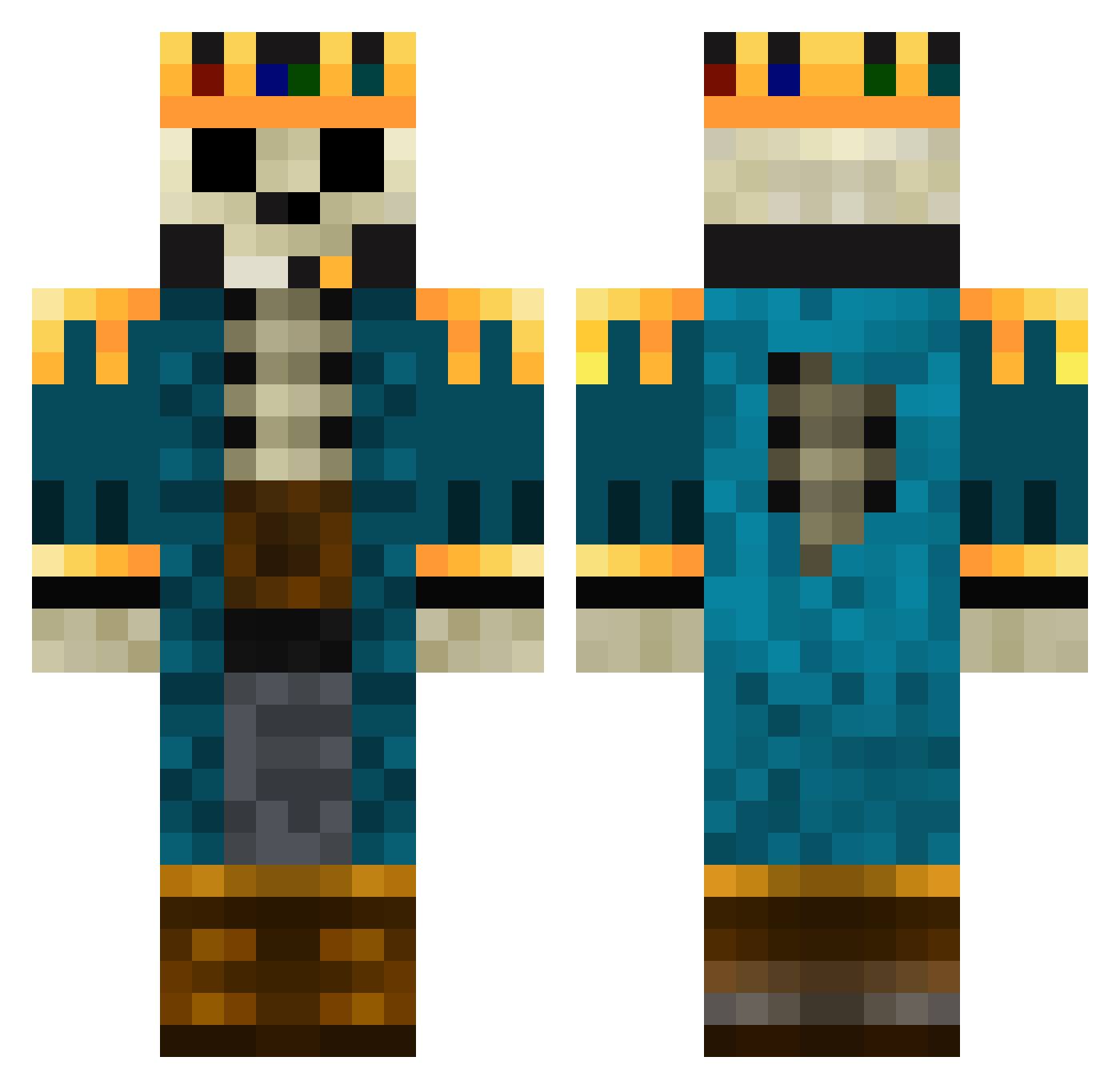 Langemann_ Minecraft skin, front and back view
