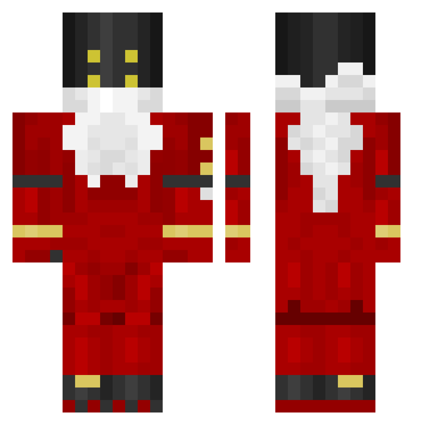 NotStinex Minecraft skin, front and back view