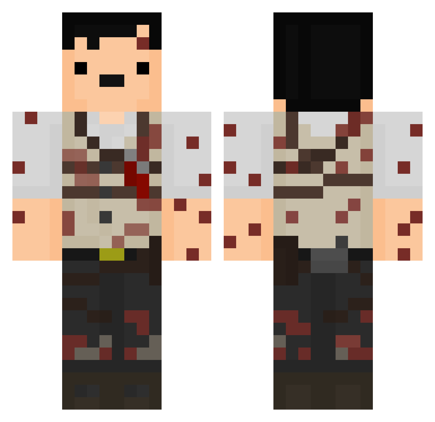 Beamer859 Minecraft skin, front and back view