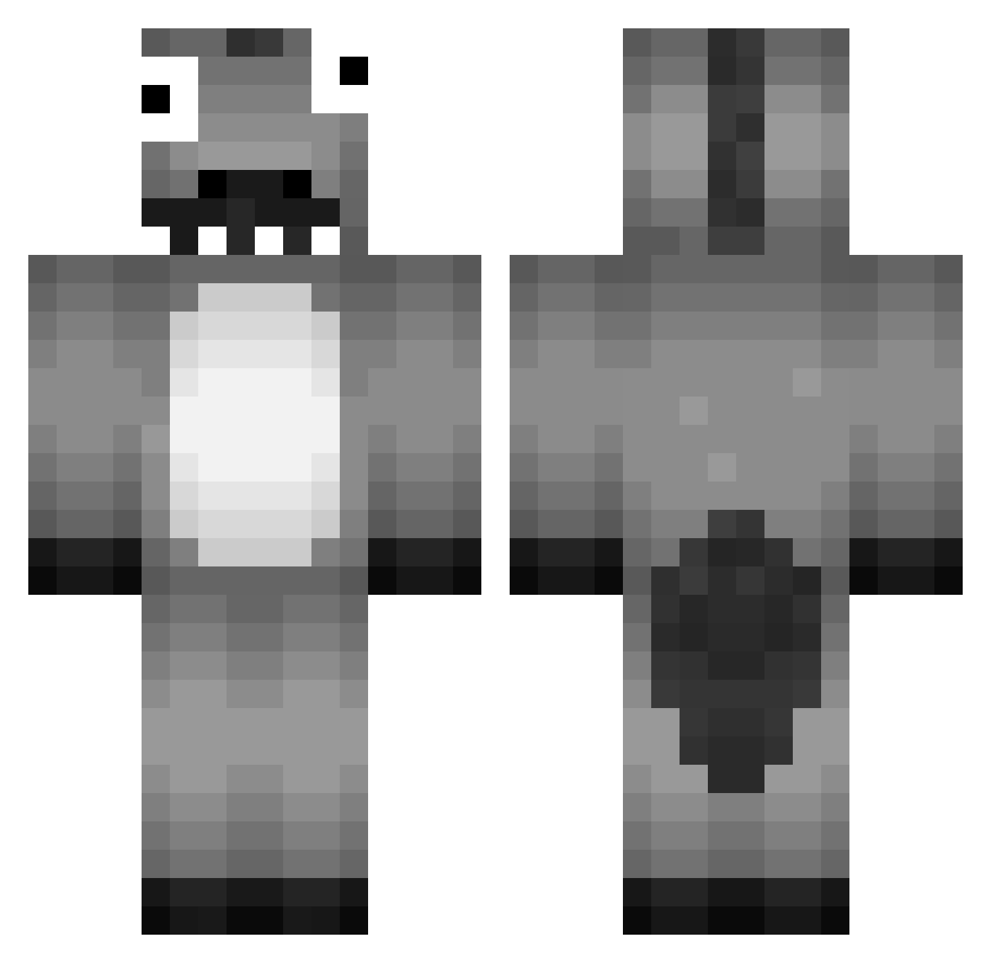 Throttler Minecraft skin, front and back view