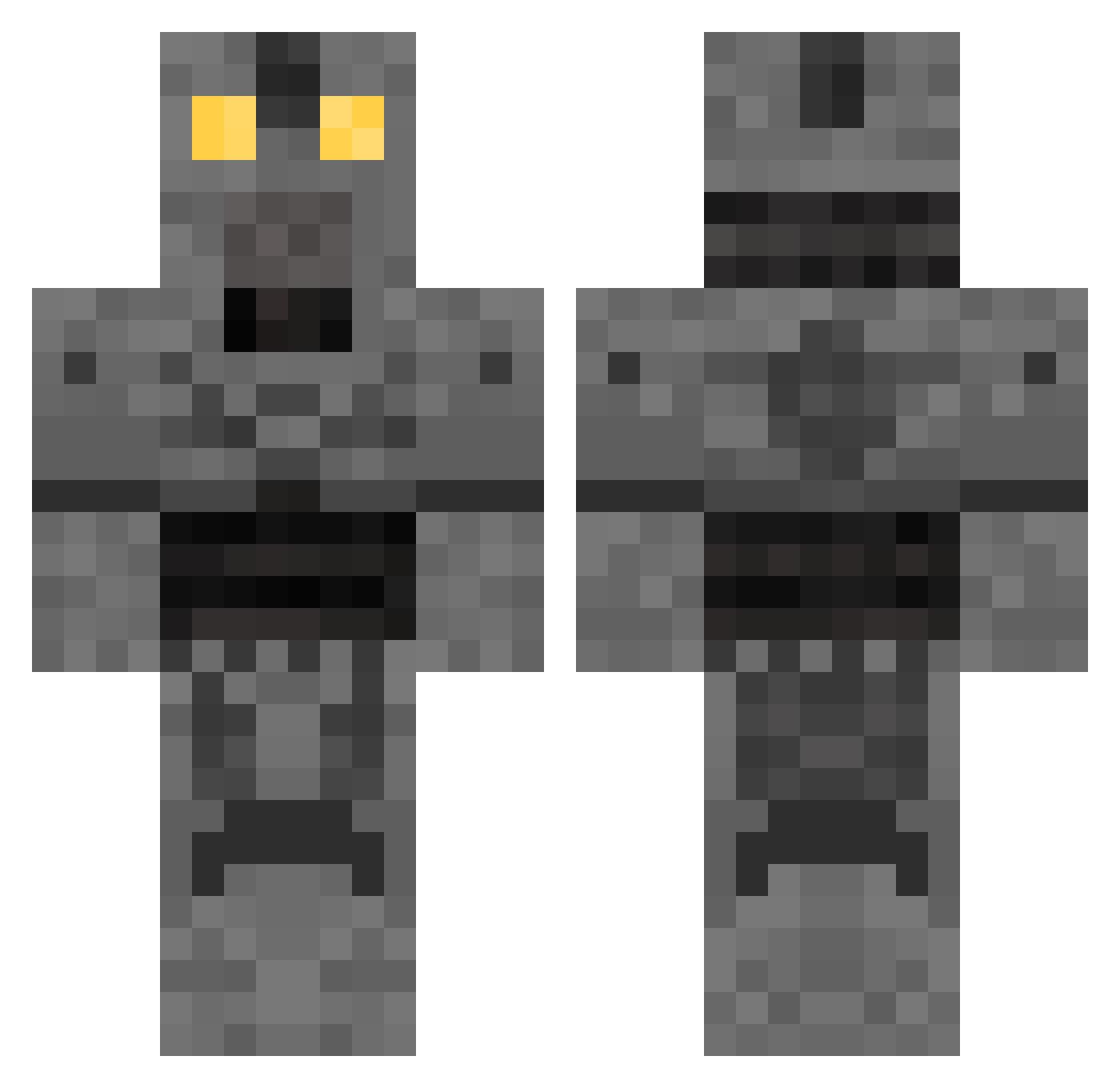 Hasspling Minecraft skin, front and back view