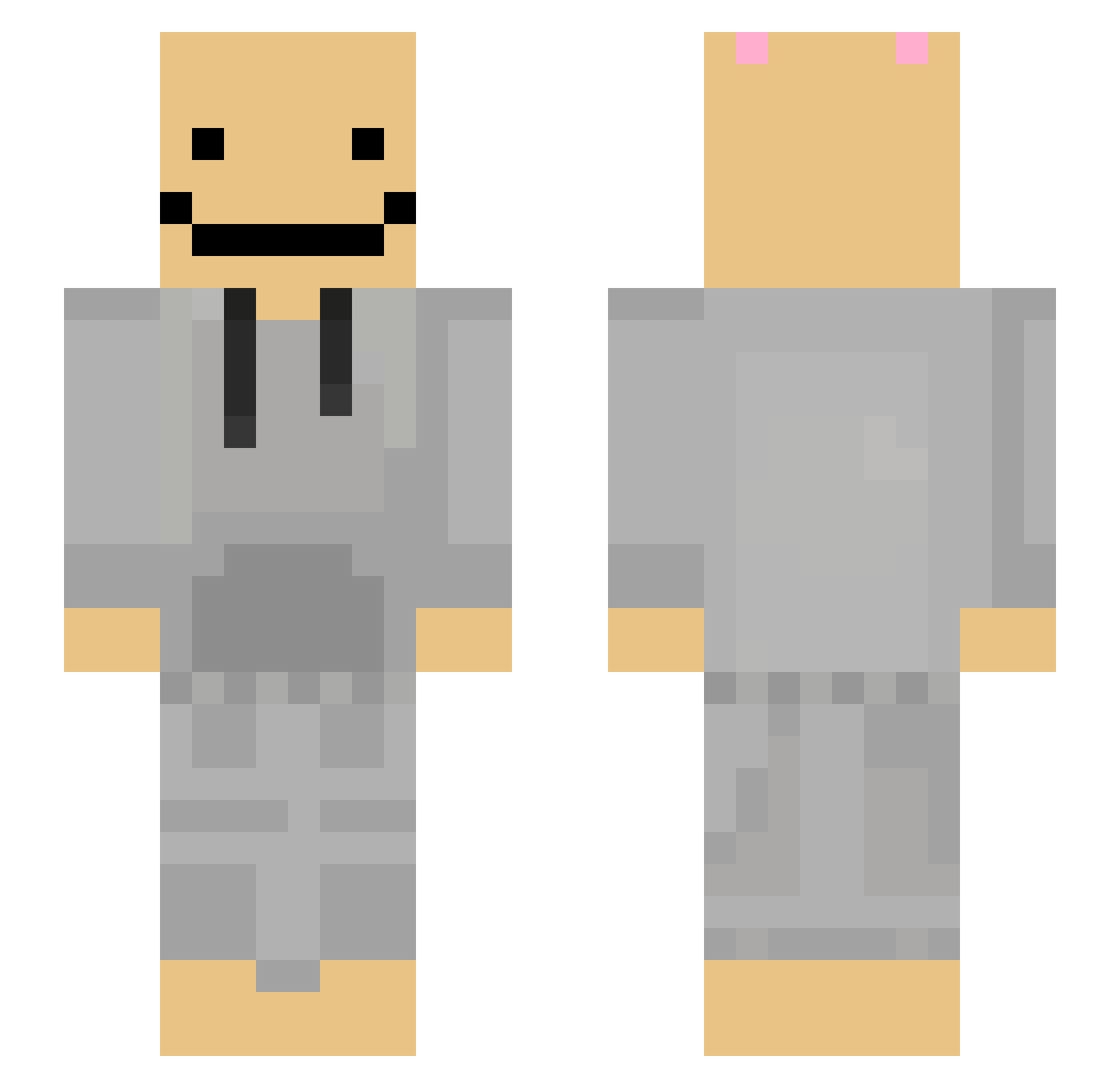 vaalxi Minecraft skin, front and back view