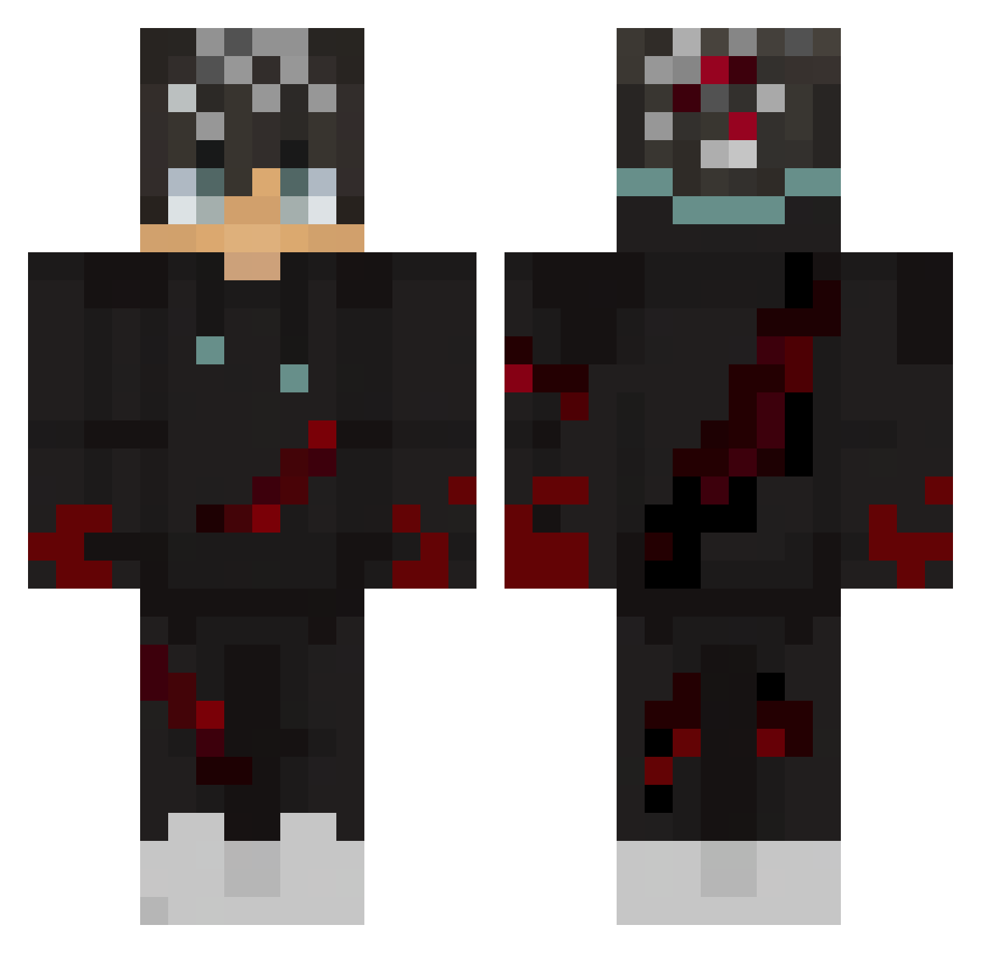 LasKOo Minecraft skin, front and back view