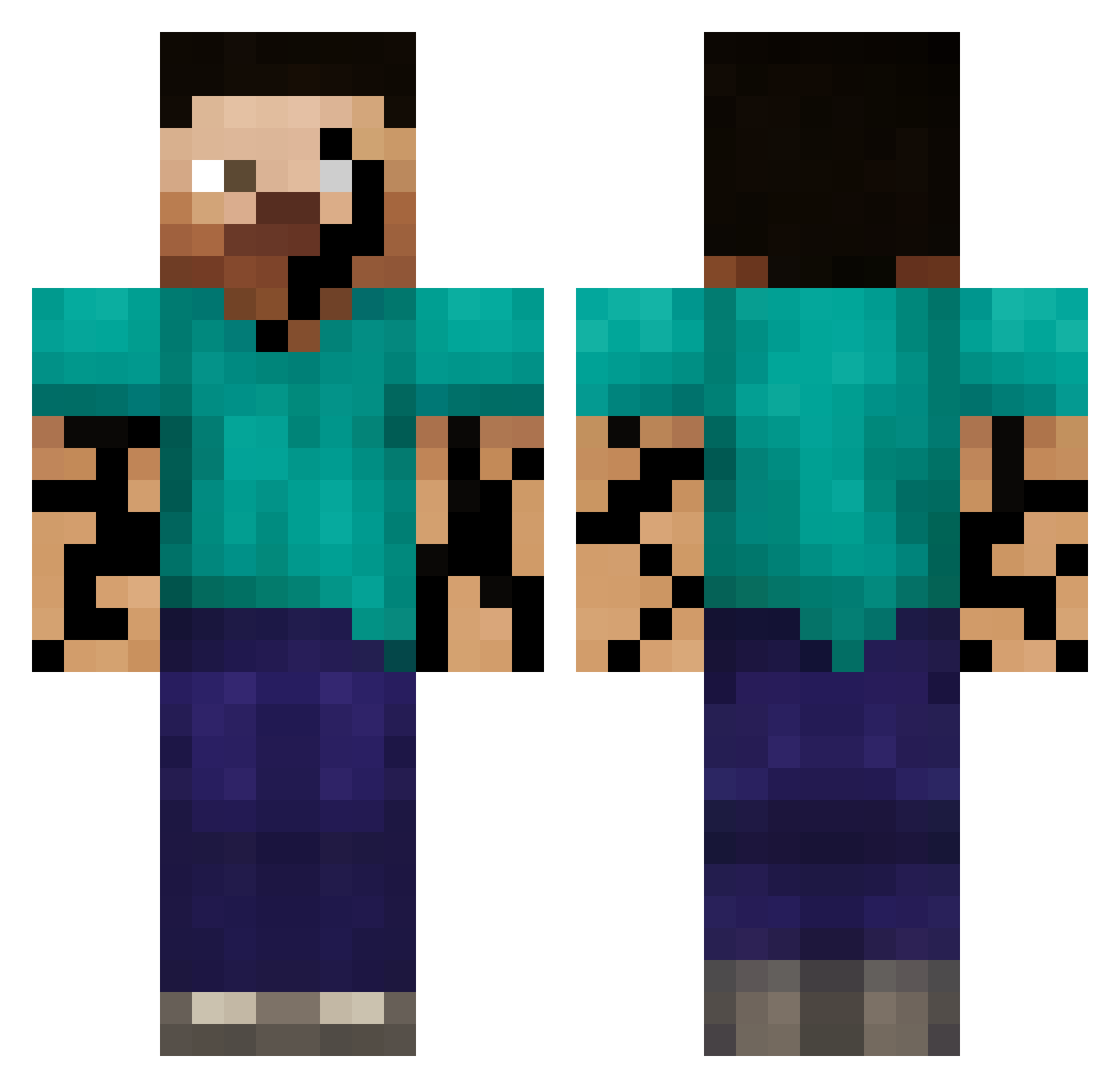 Ska1ne Minecraft skin, front and back view