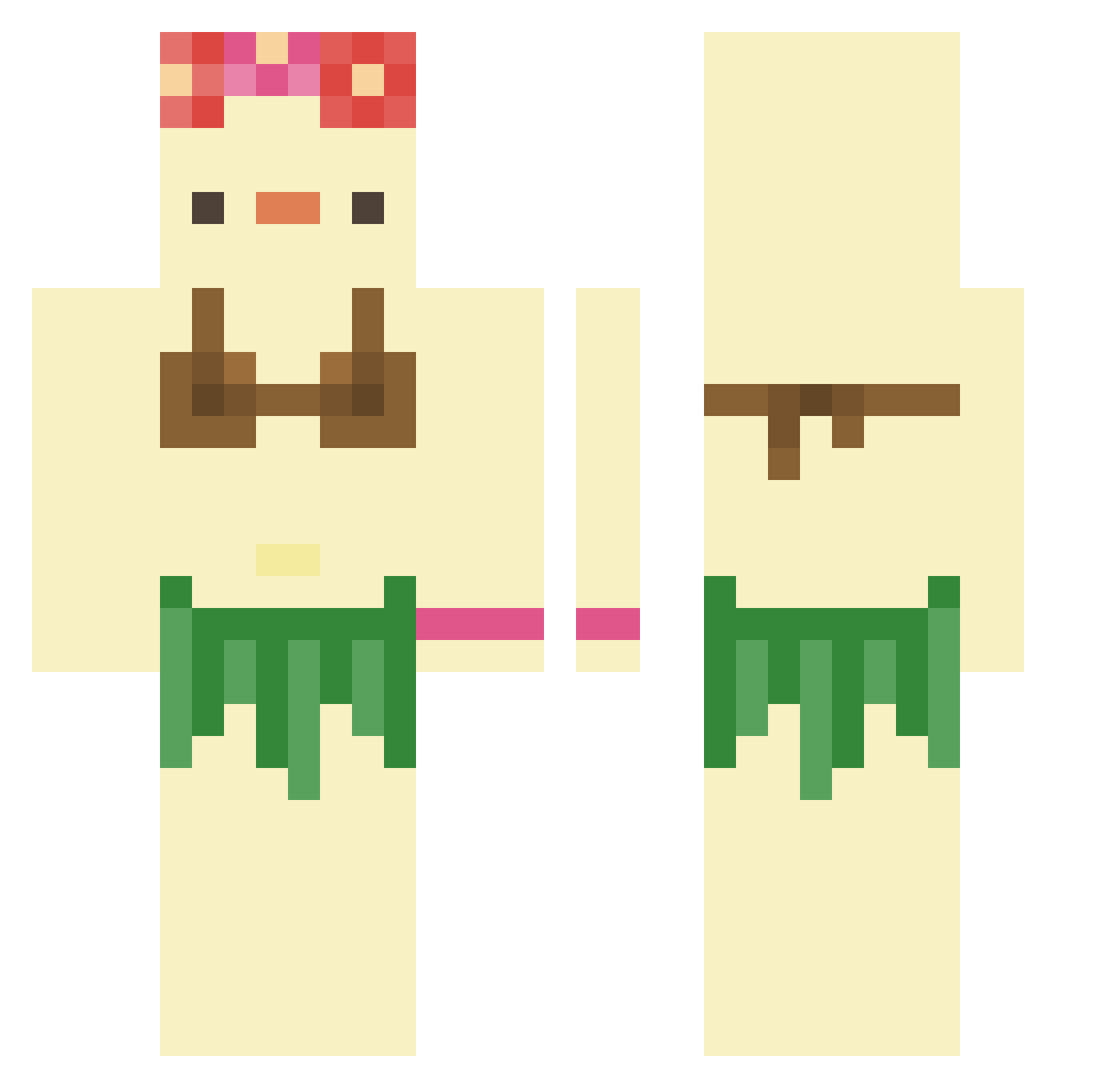 stummyouch Minecraft skin, front and back view