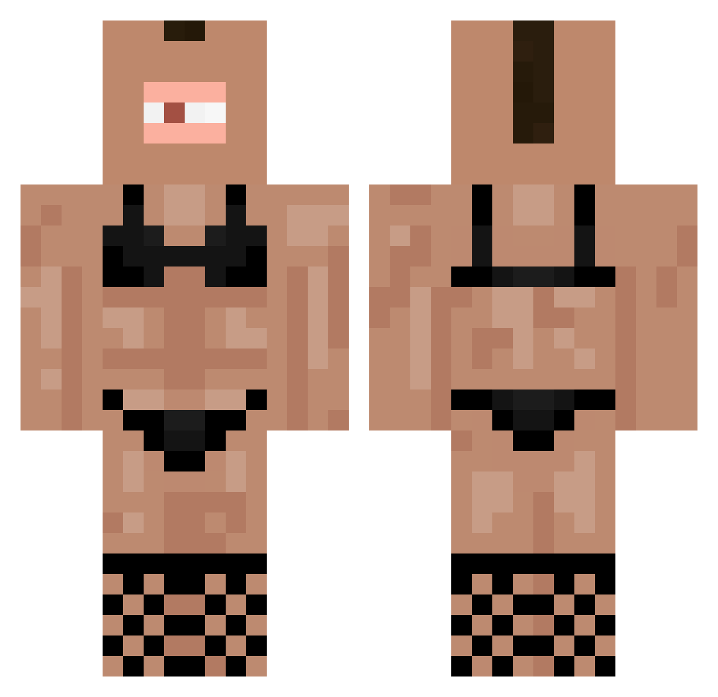 hedno Minecraft skin, front and back view