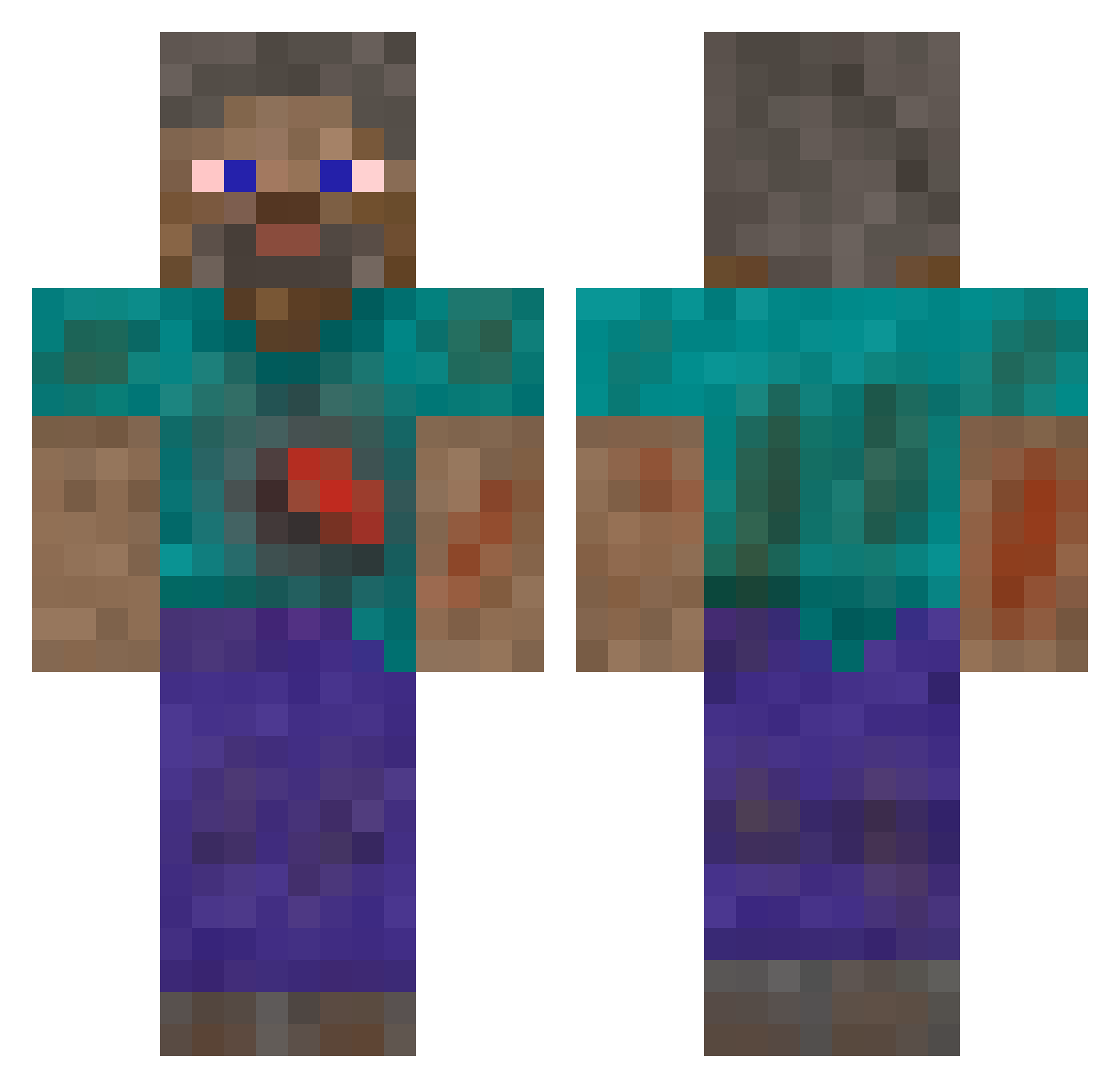 Vicke_Vire Minecraft skin, front and back view