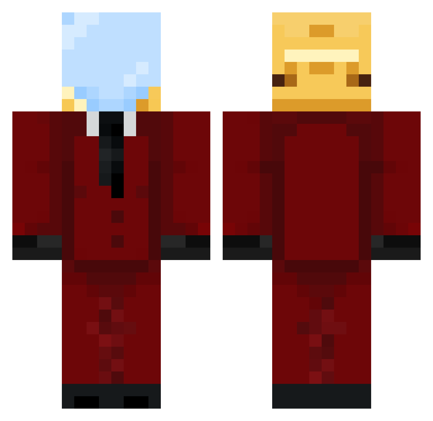 FoxAlpha777 Minecraft skin, front and back view