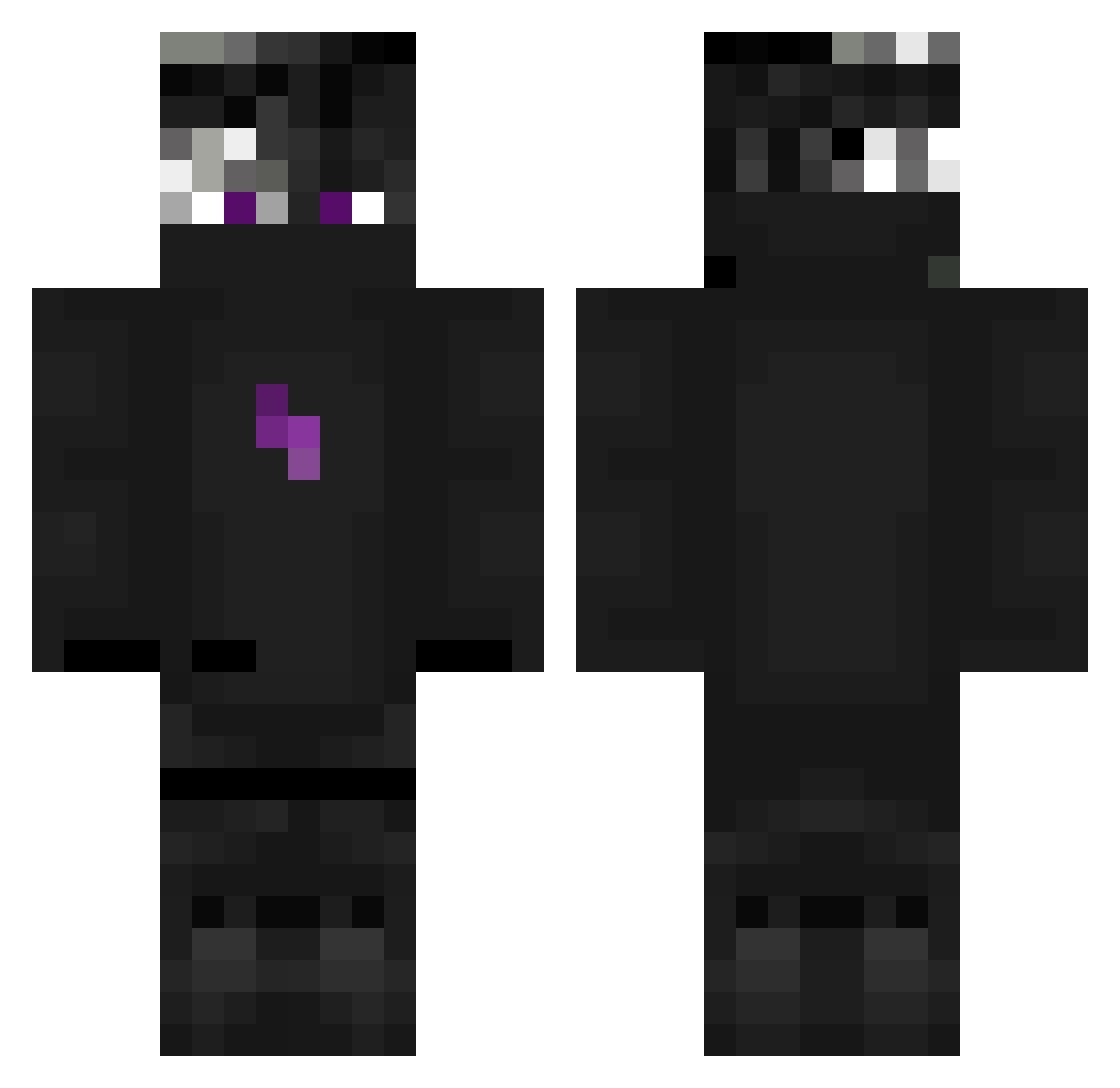 Mvsl_ Minecraft skin, front and back view