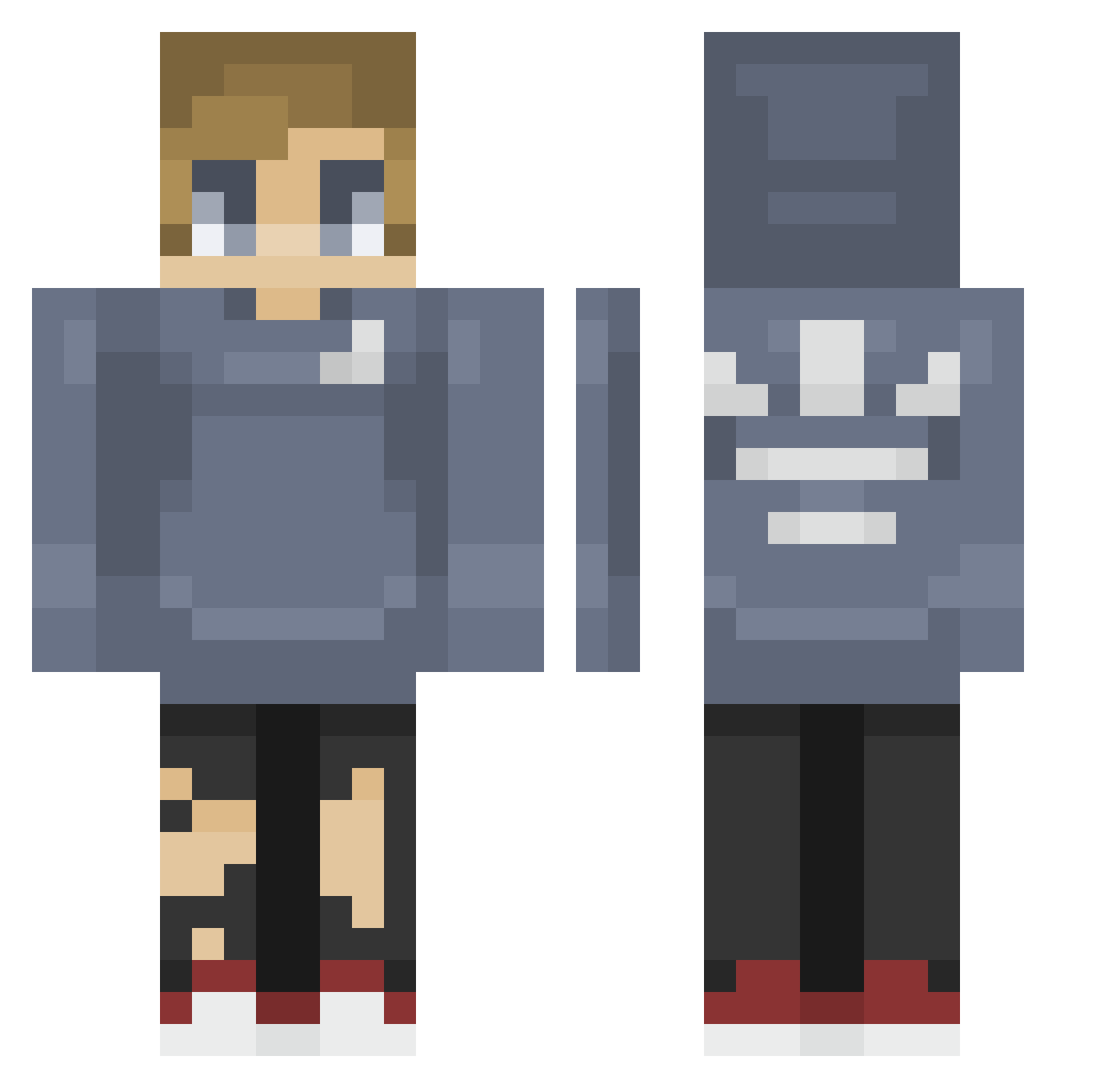 SchnellerJoni Minecraft skin, front and back view