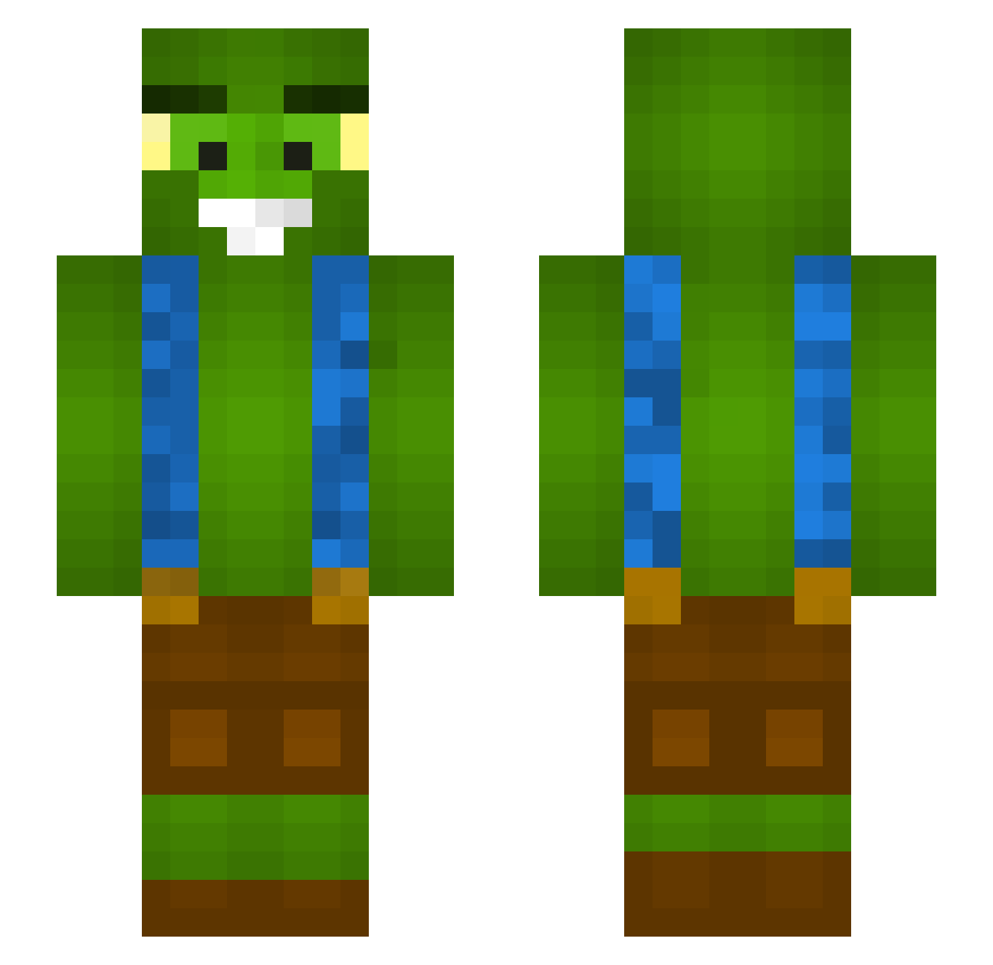 HonguitoFumeta Minecraft skin, front and back view