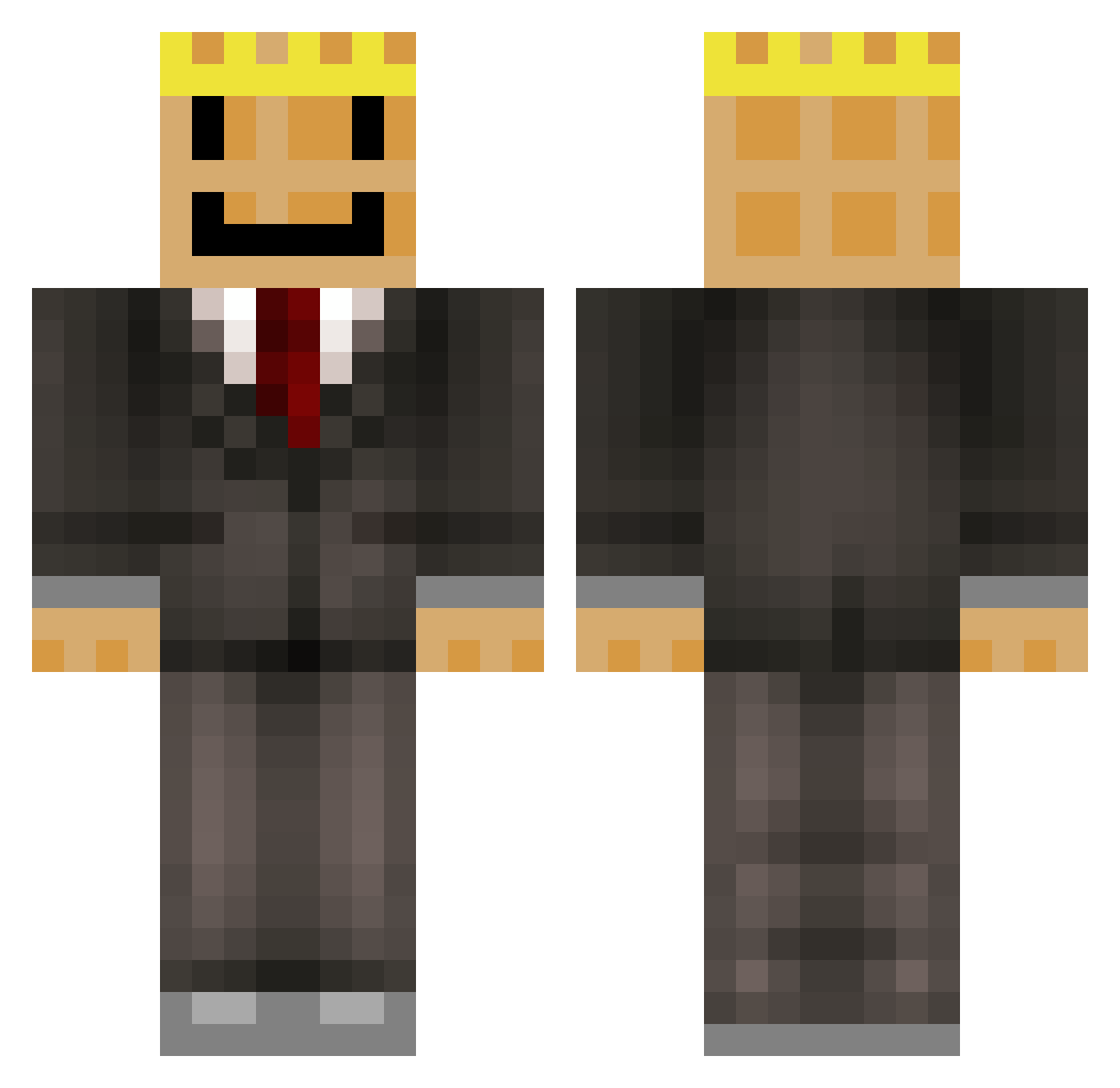 PickleProfile Minecraft skin, front and back view
