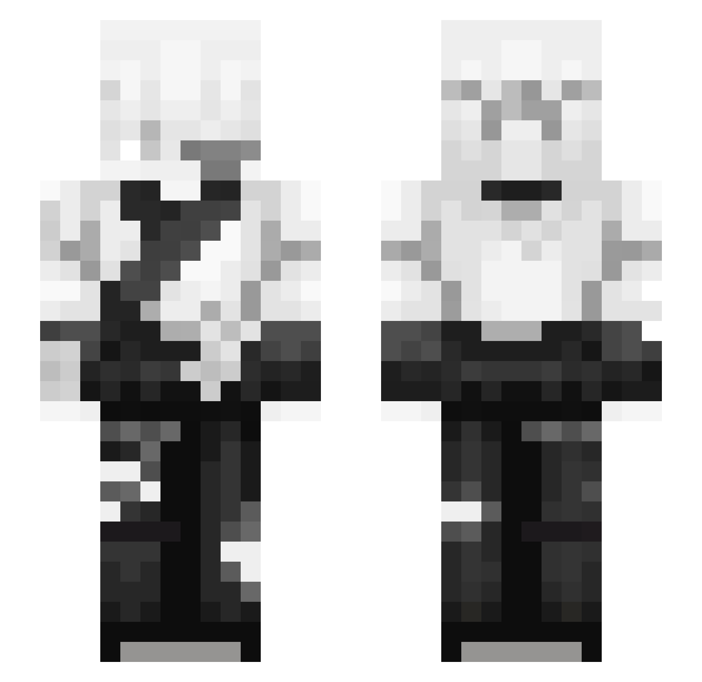 V3D1 Minecraft skin, front and back view