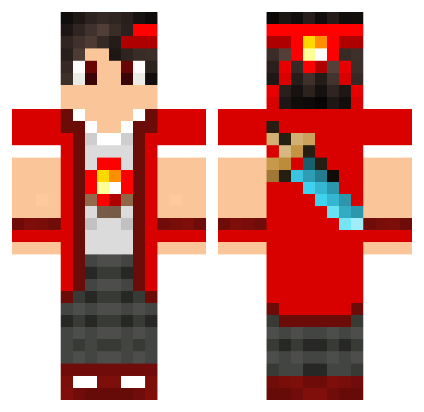 NikoDPaul Minecraft skin, front and back view