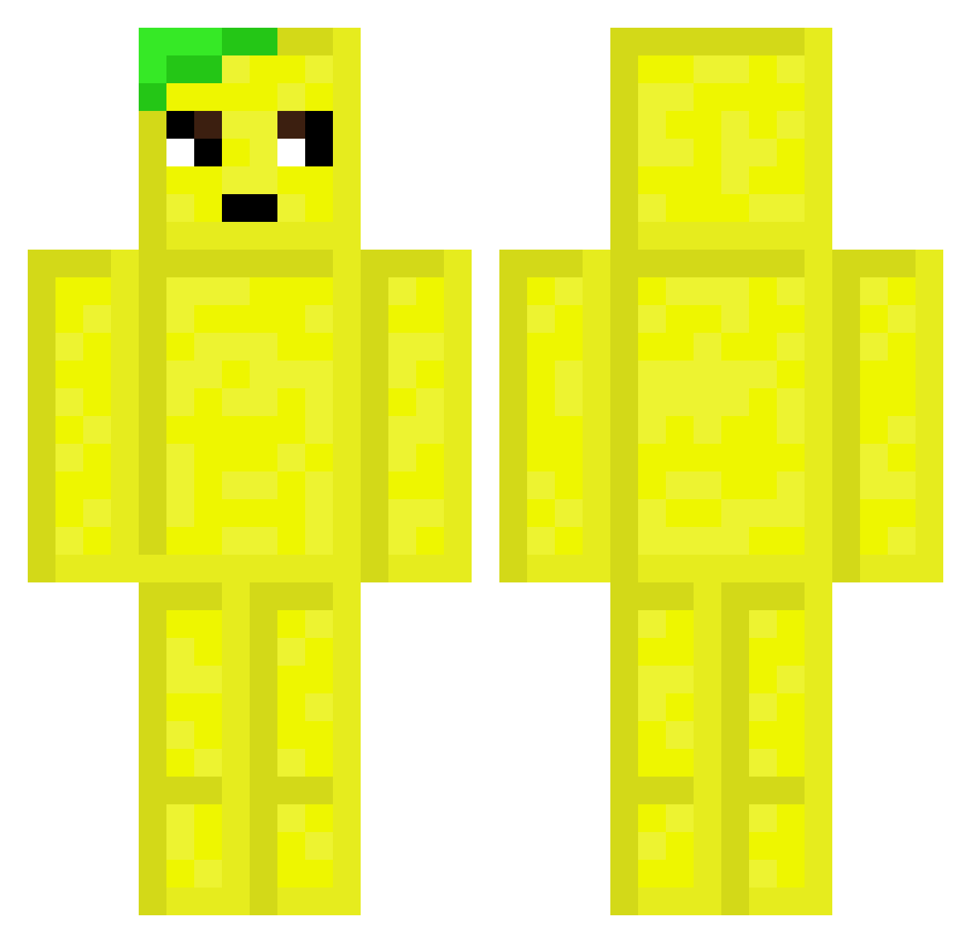 Noticedl3mon Minecraft skin, front and back view