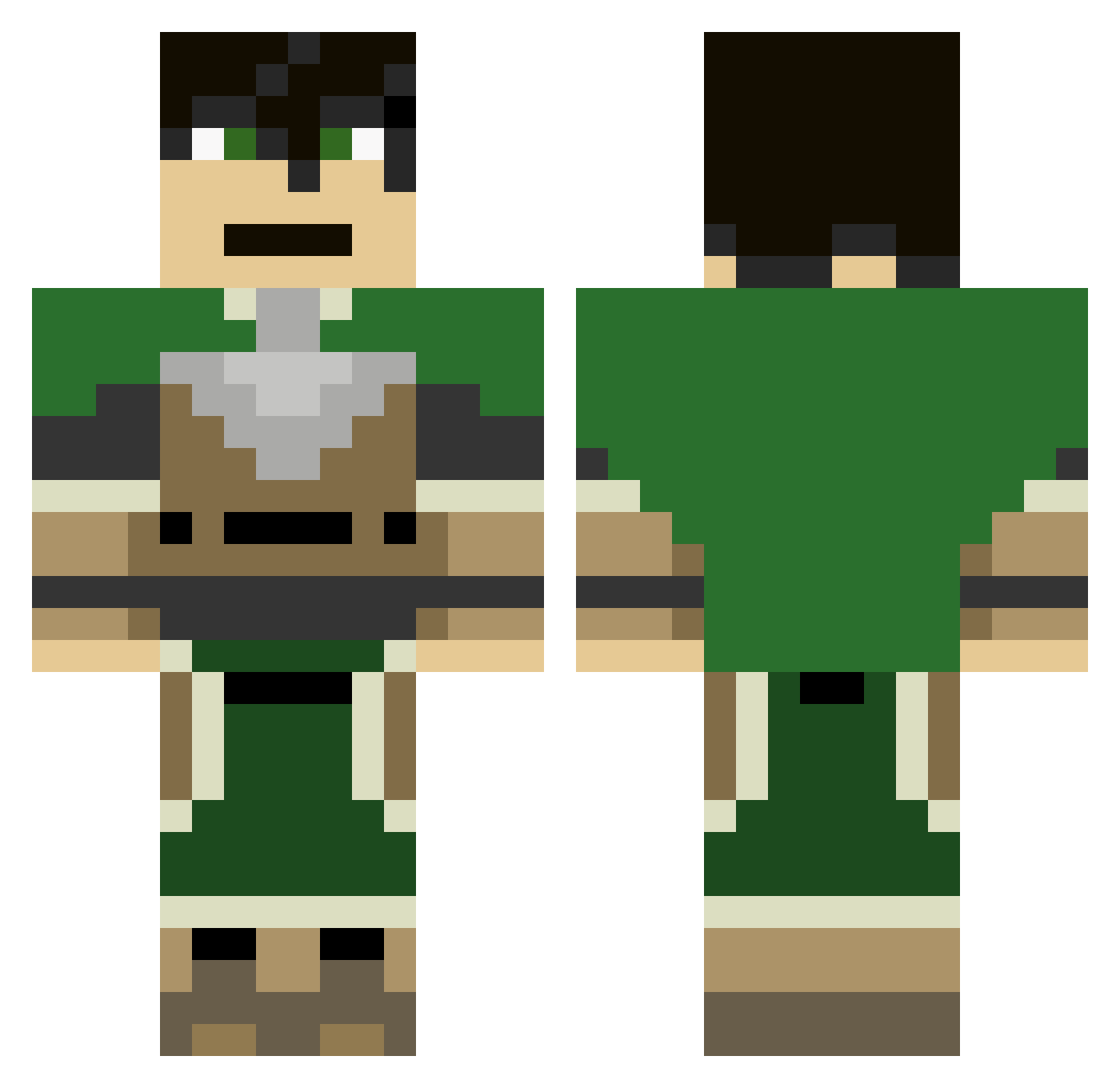 Sayche Minecraft skin, front and back view