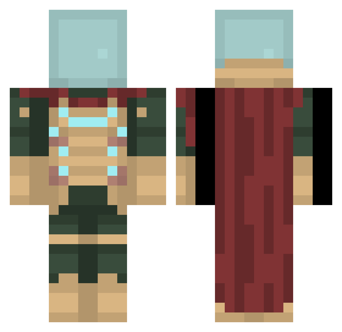 DrowxKev Minecraft skin, front and back view