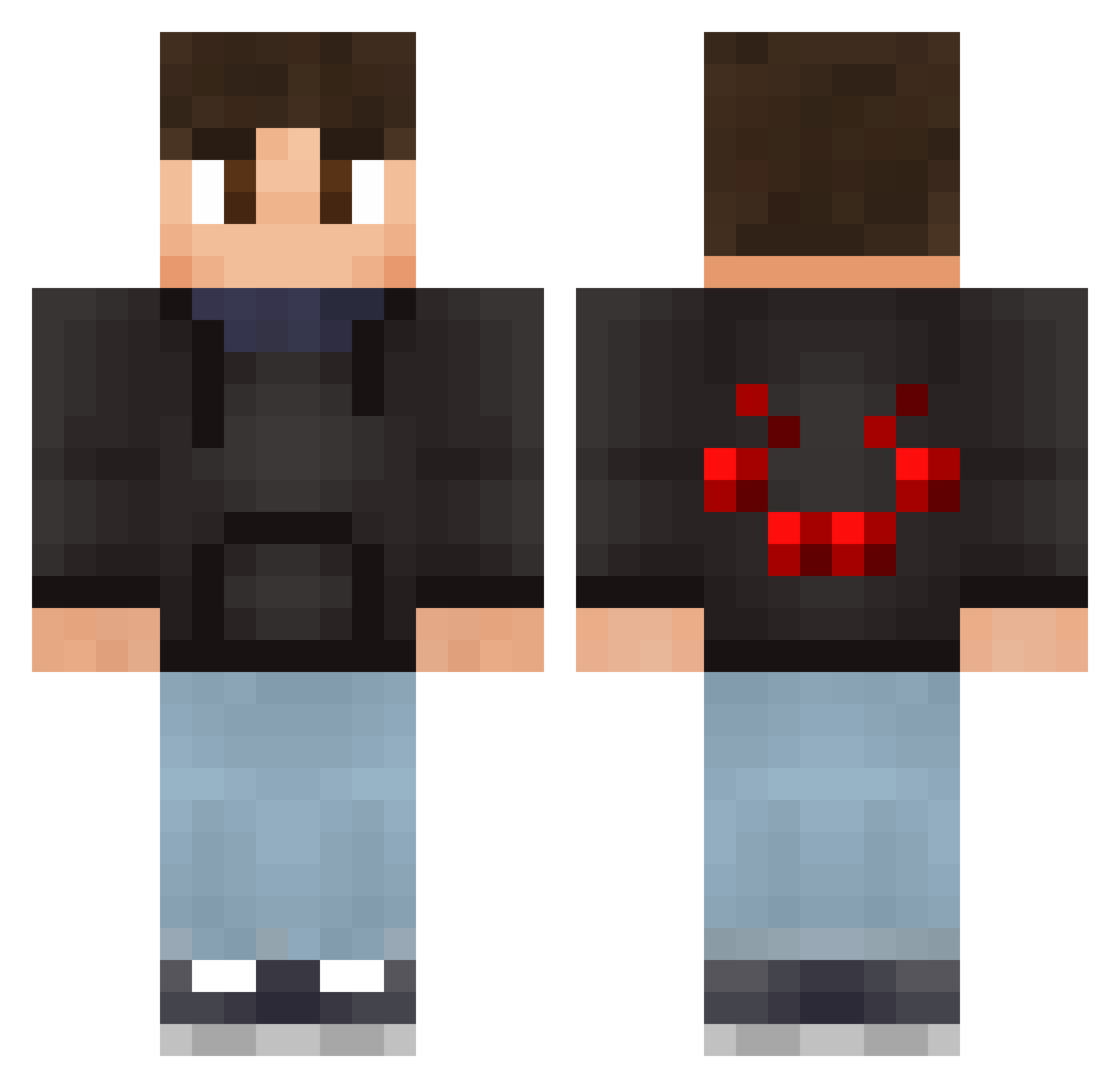Youitubi Minecraft skin, front and back view
