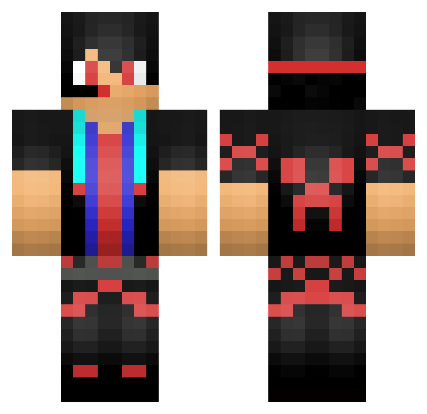 semitranlc Minecraft skin, front and back view