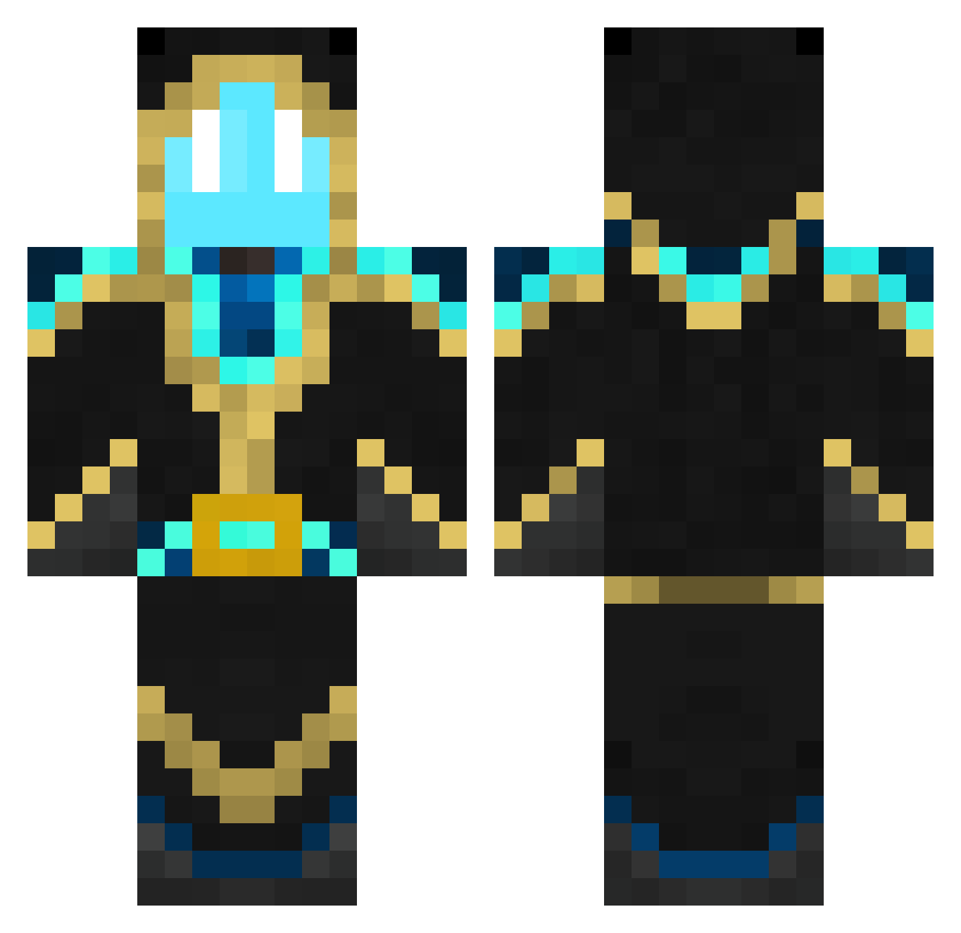 Allaygend Minecraft skin, front and back view