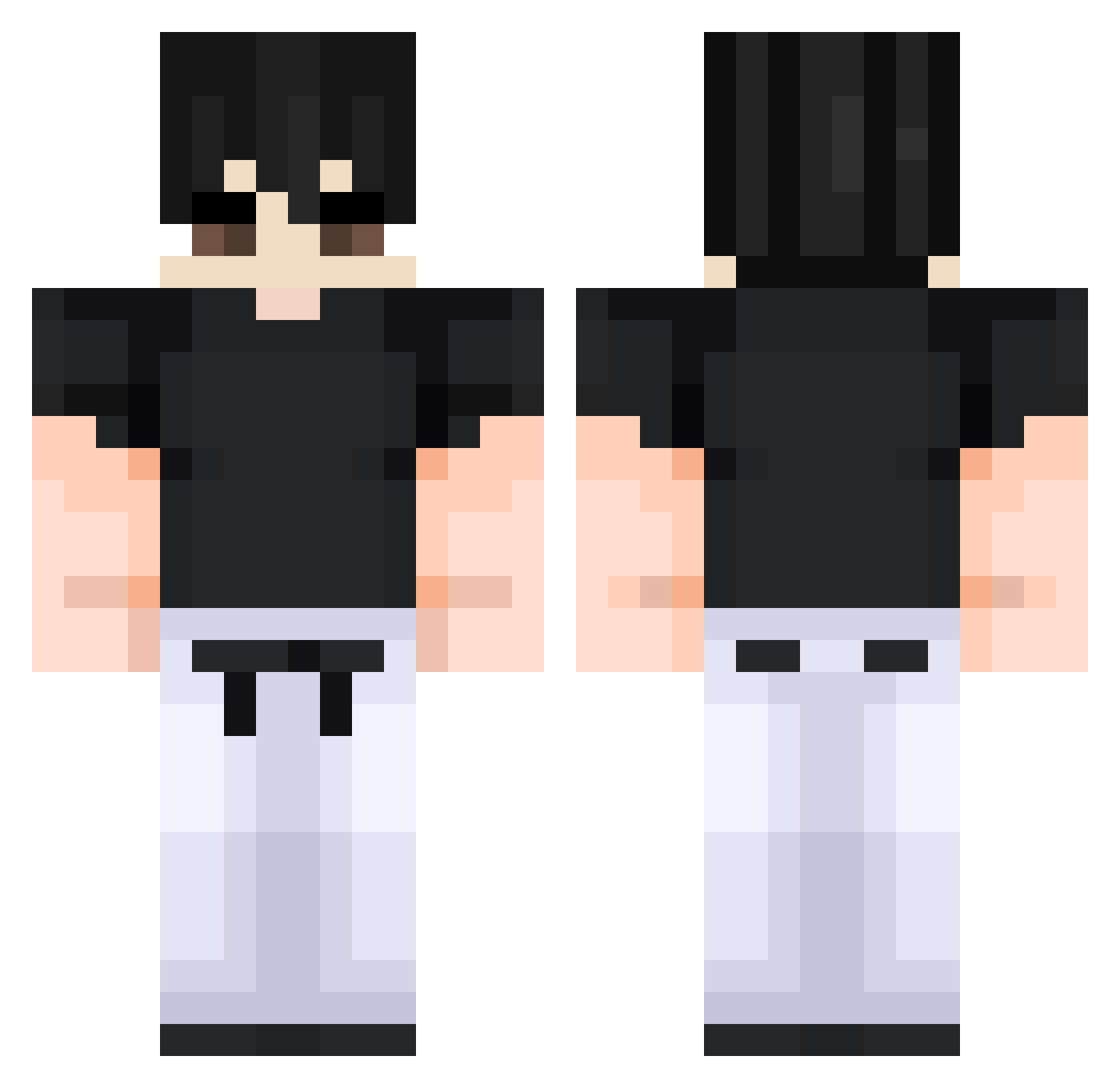 yBrattiMC42 Minecraft skin, front and back view