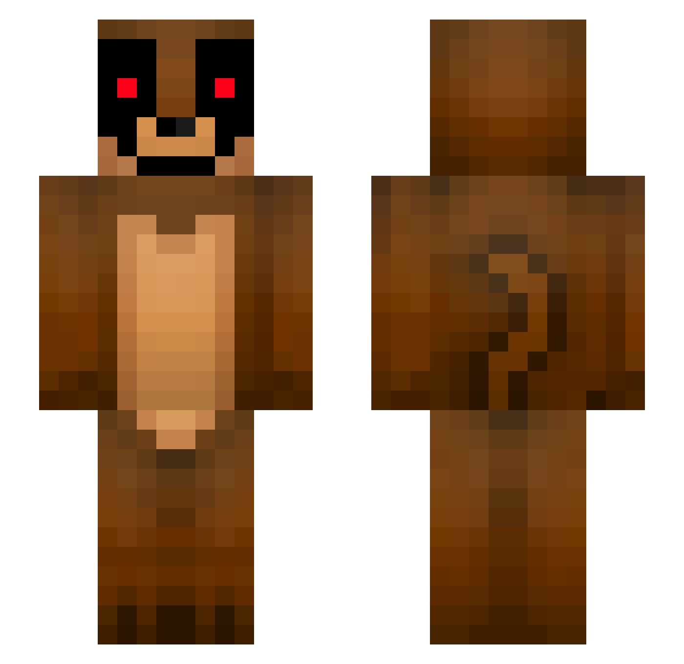 EvilIgglers Minecraft skin, front and back view