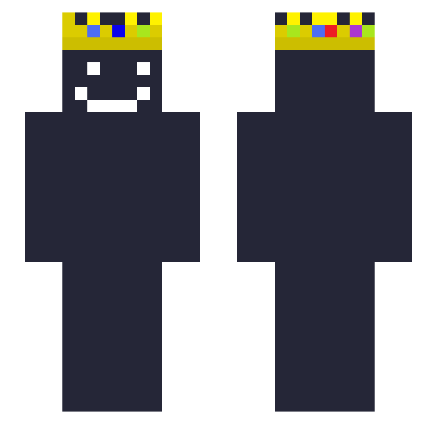 ToEzyPZ Minecraft skin, front and back view