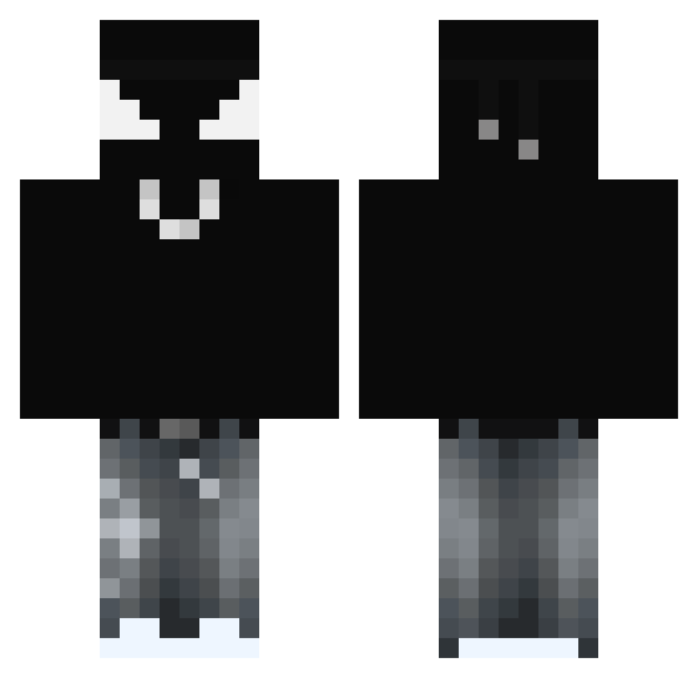 Minifastz Minecraft skin, front and back view