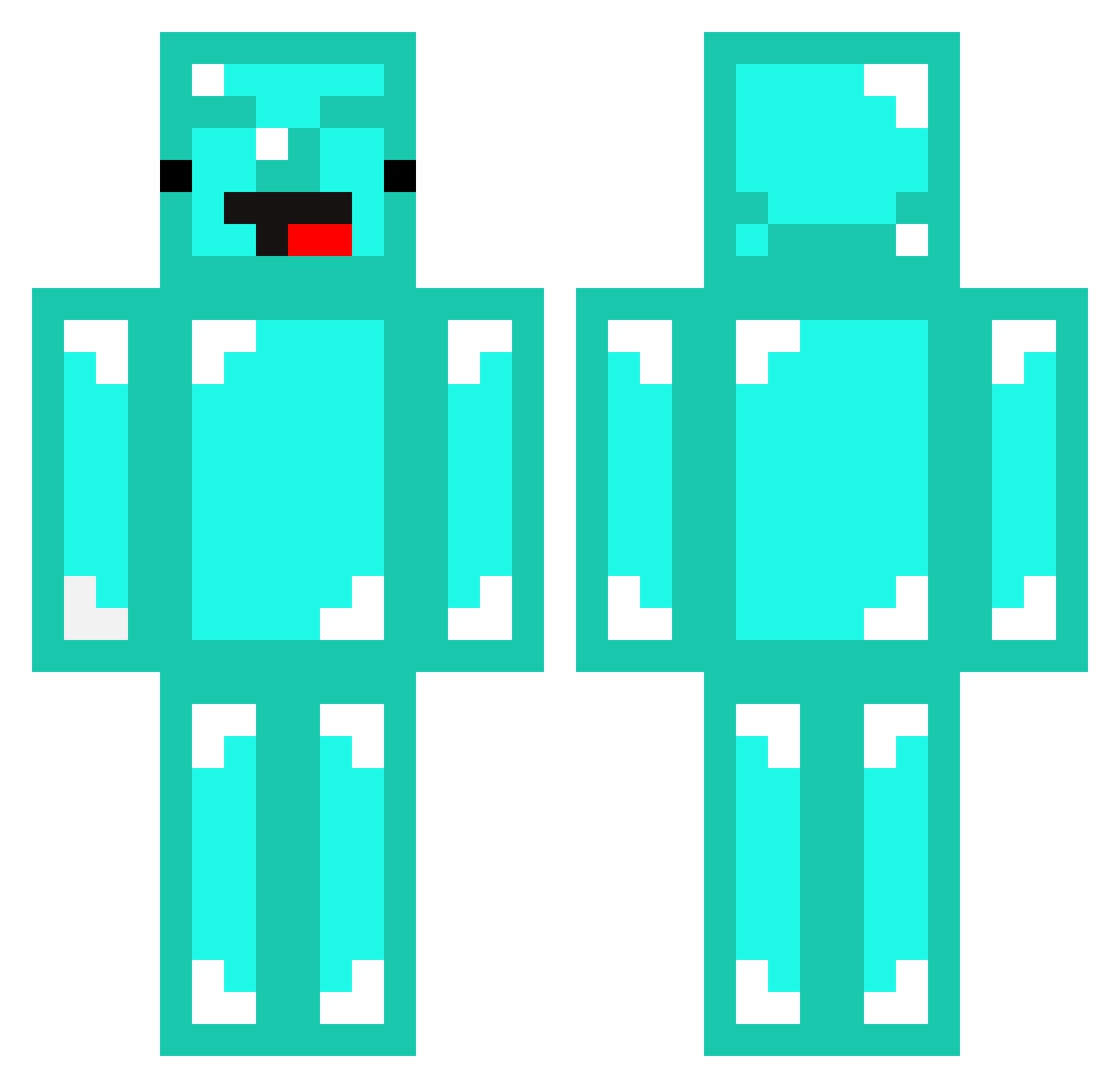 Elonite Minecraft skin, front and back view