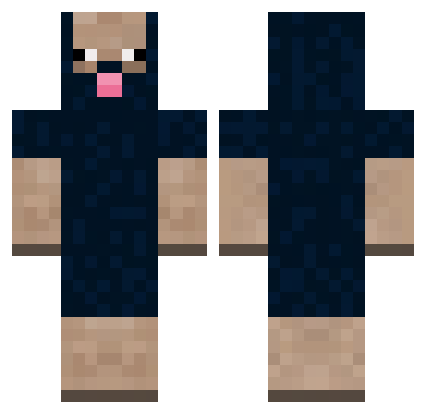 Bochita Minecraft skin, front and back view