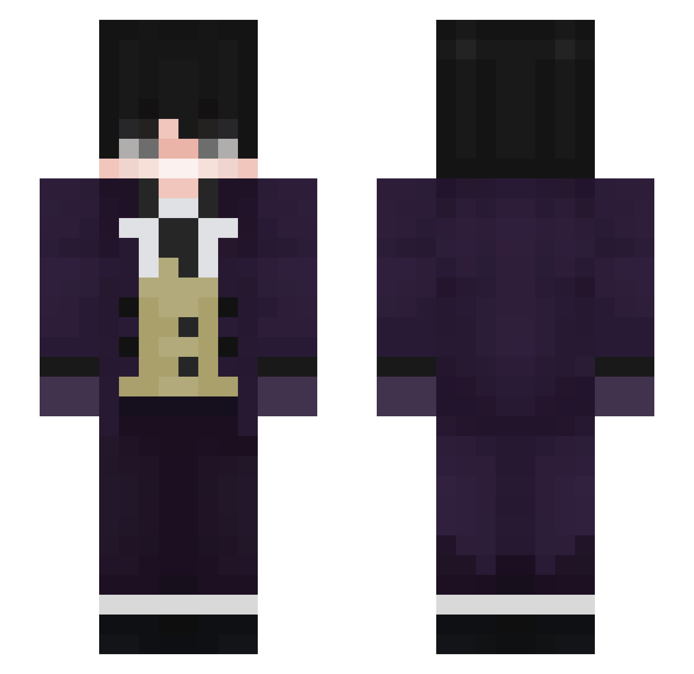 Tedioso Minecraft skin, front and back view