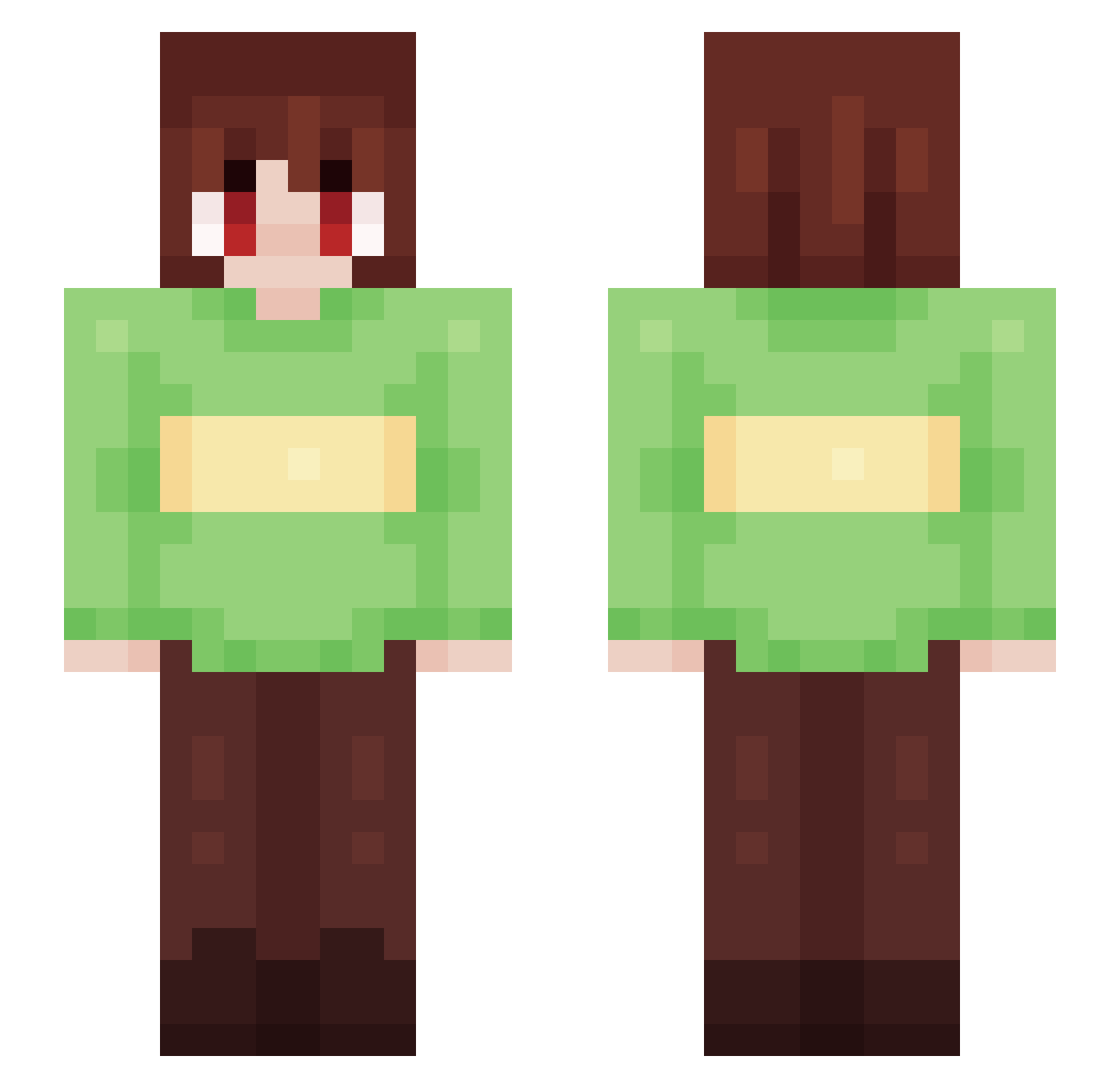 urmuu Minecraft skin, front and back view