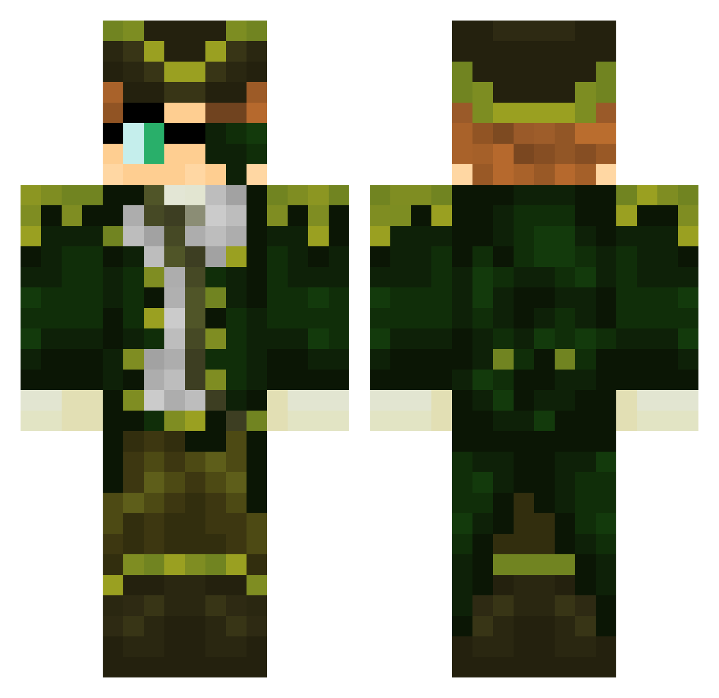 Ultraarat Minecraft skin, front and back view