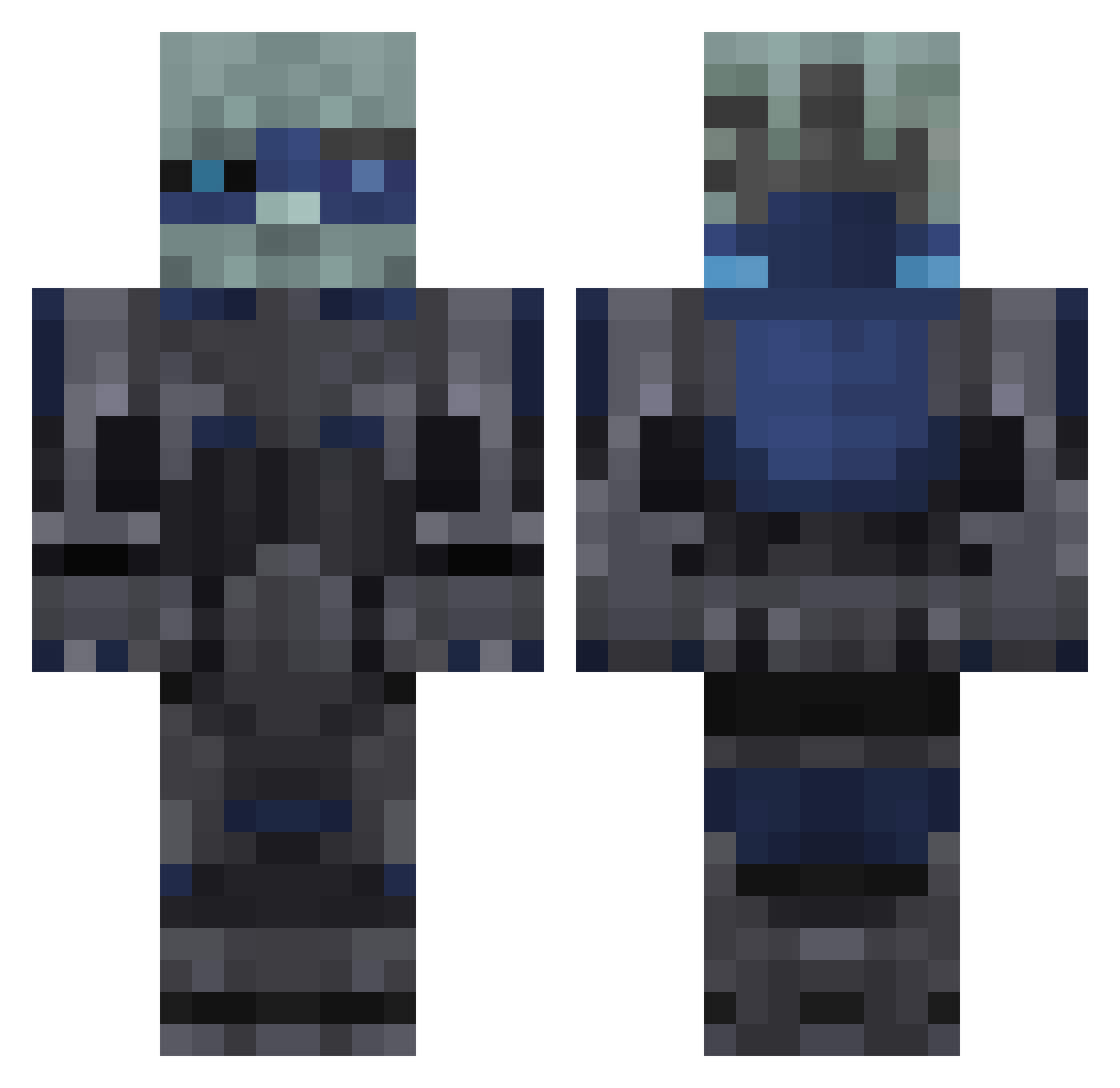 ErbeGondors Minecraft skin, front and back view