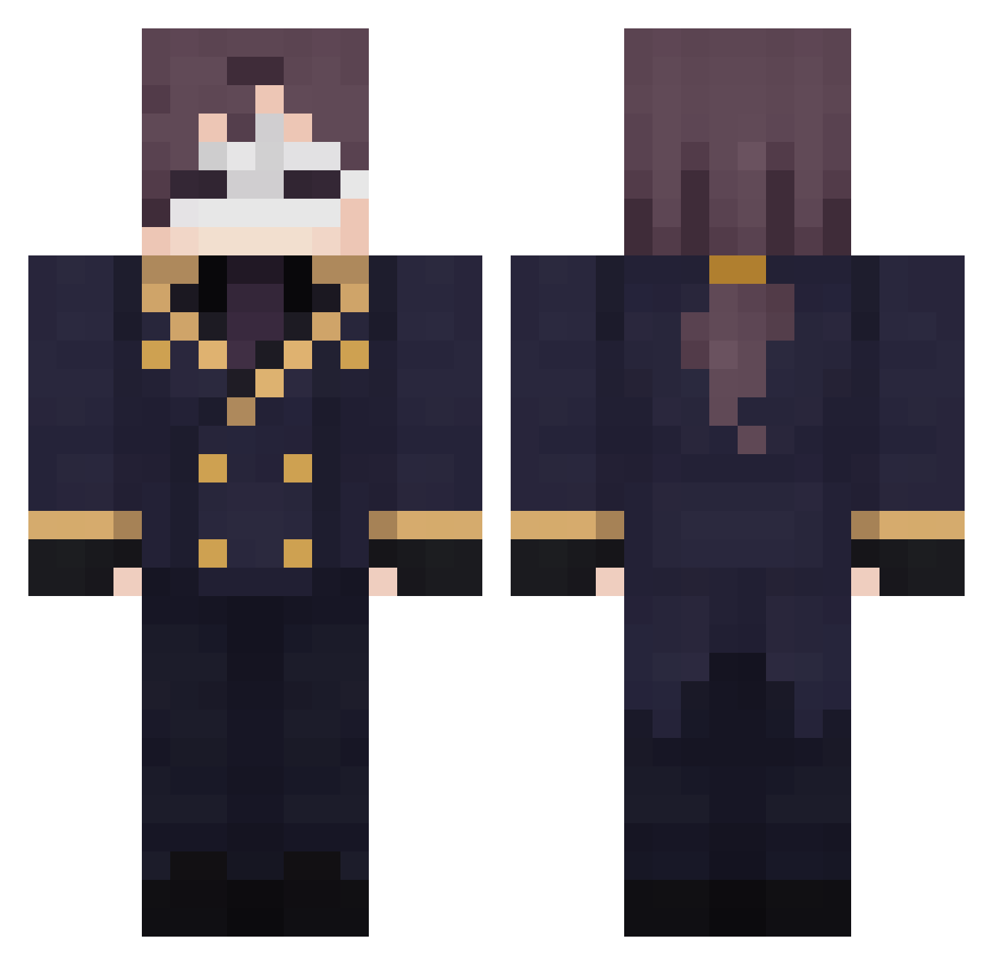 CanceIIed Minecraft skin, front and back view