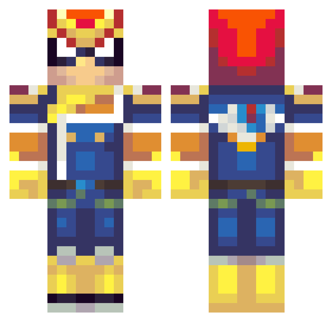 Yung_Wammu Minecraft skin, front and back view