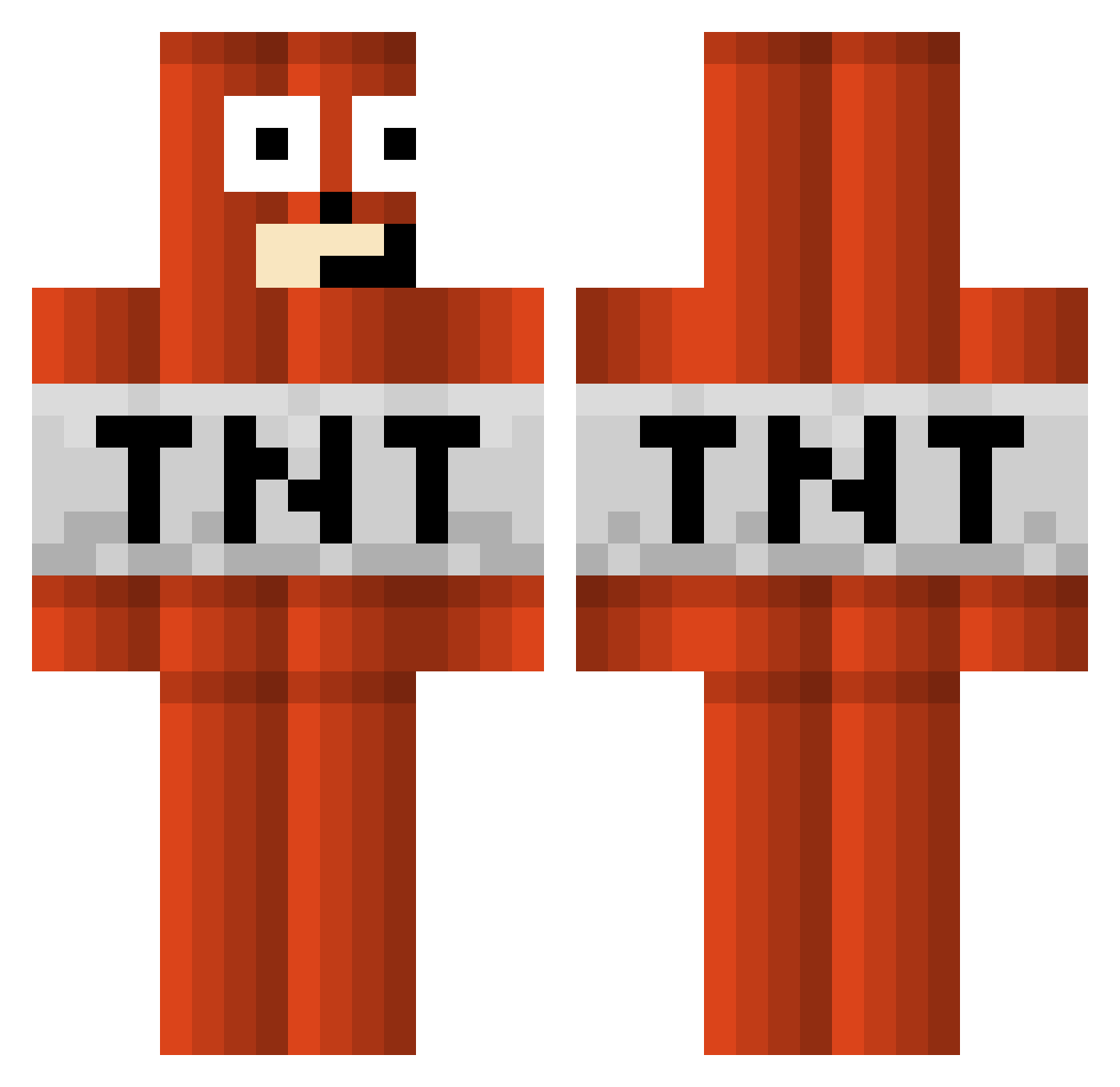 bomber25 Minecraft skin, front and back view