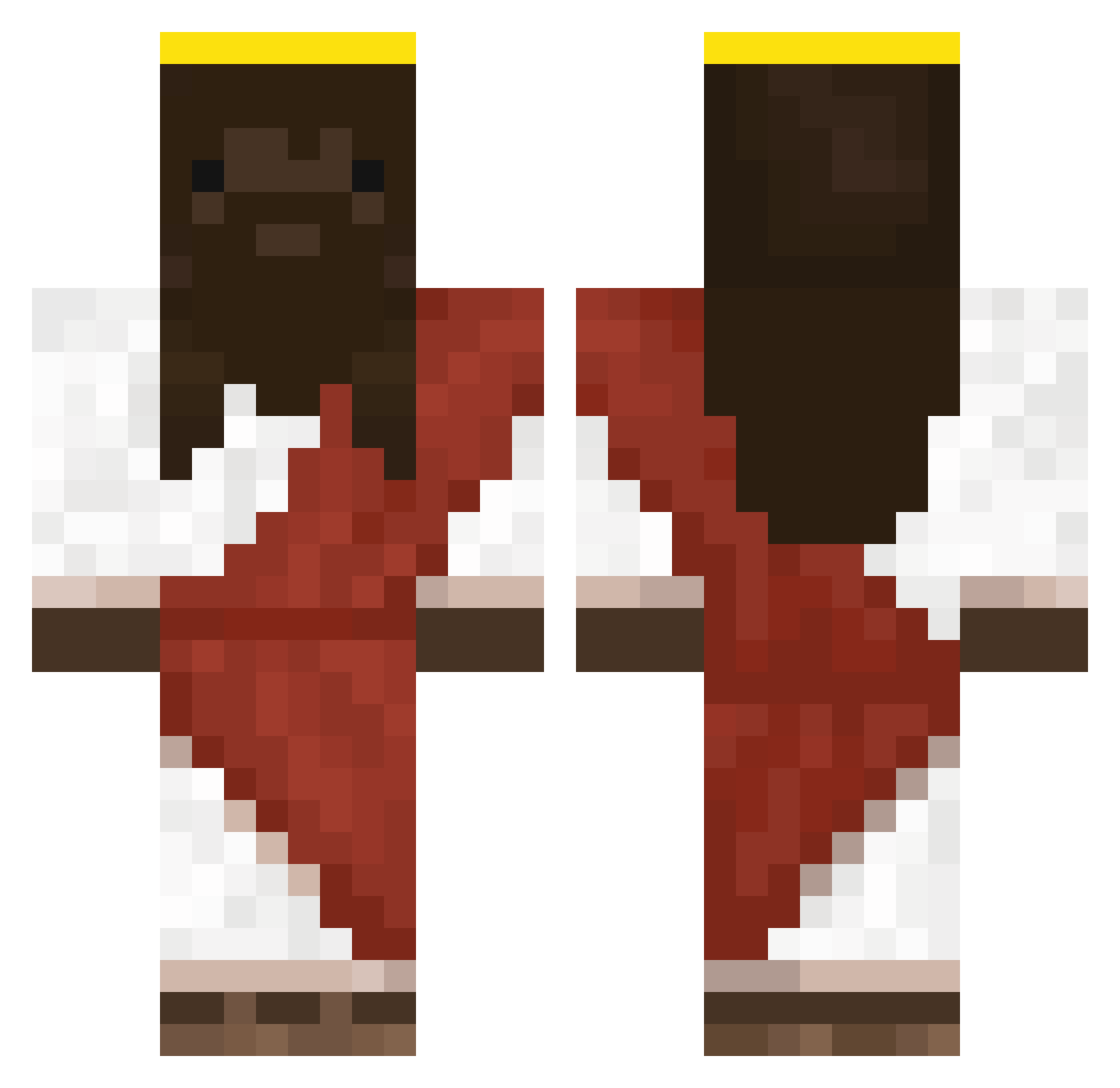 acrispyginger Minecraft skin, front and back view