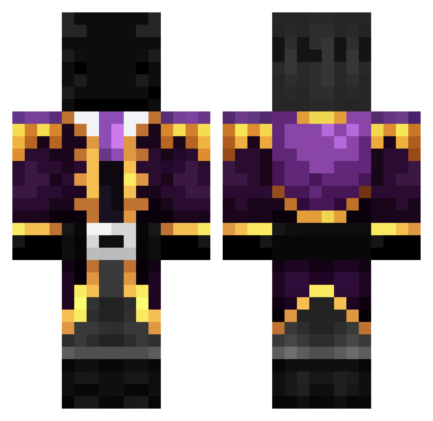 SHOWMANAR Minecraft skin, front and back view