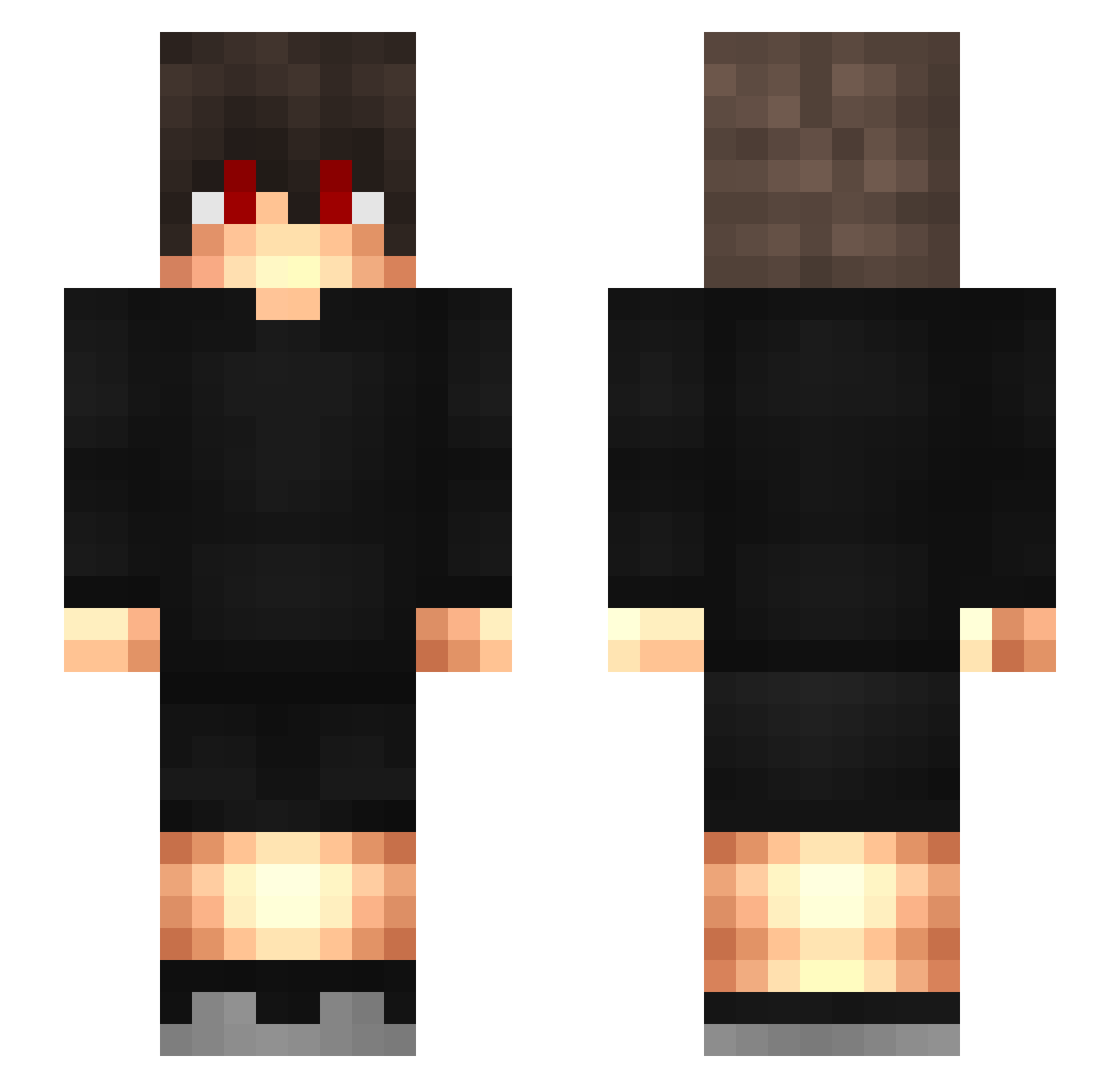 Smokkelbier Minecraft skin, front and back view