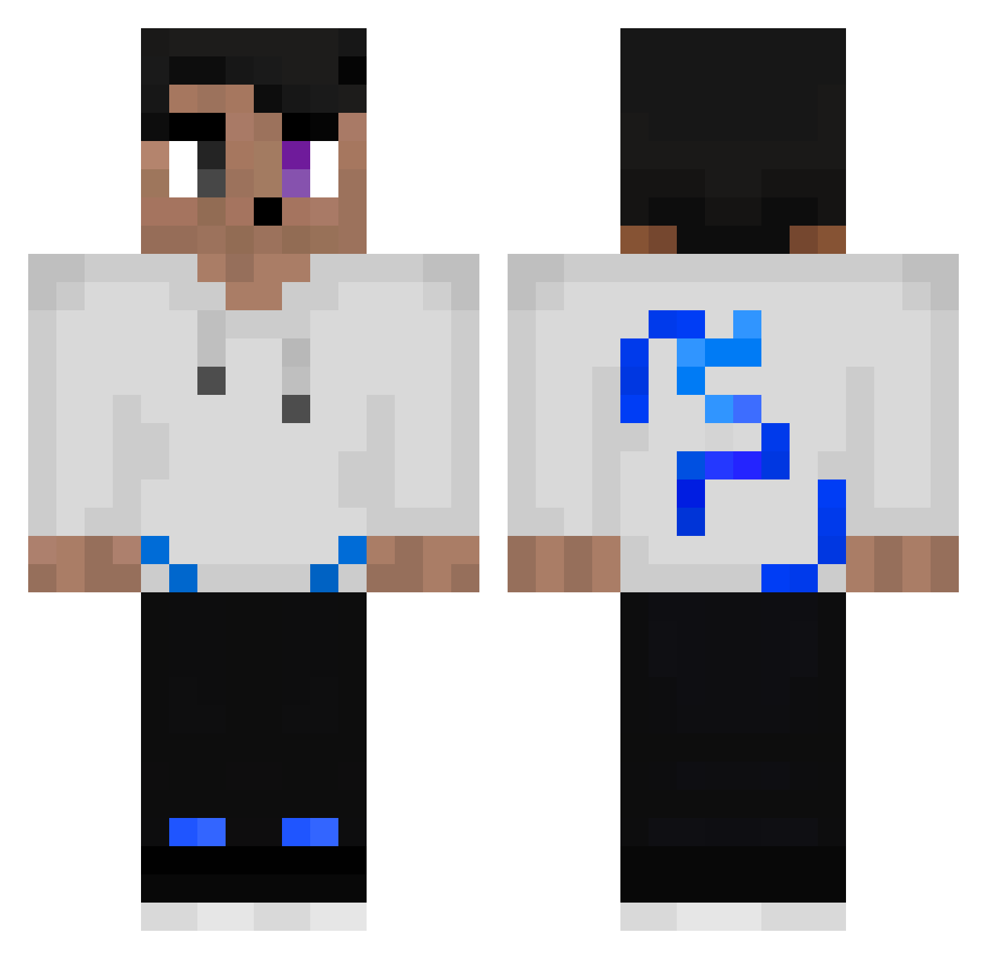 R1chcards123 Minecraft skin, front and back view